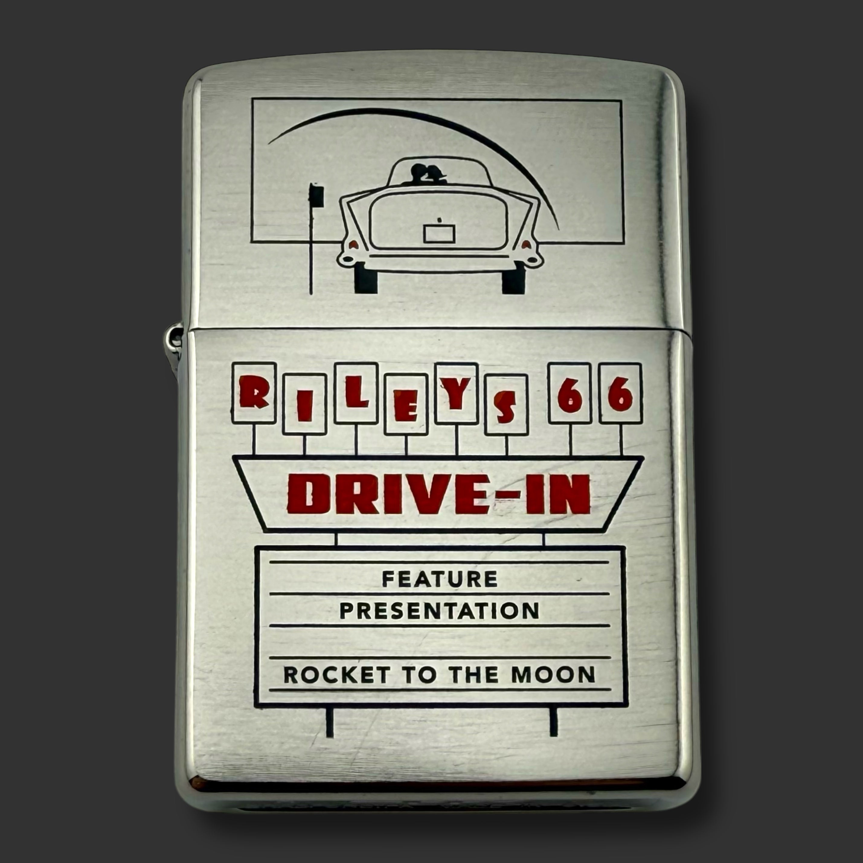 EXCLUSIVE - Riley's 66 Zippo Lighter - Drive In - Brushed Chrome