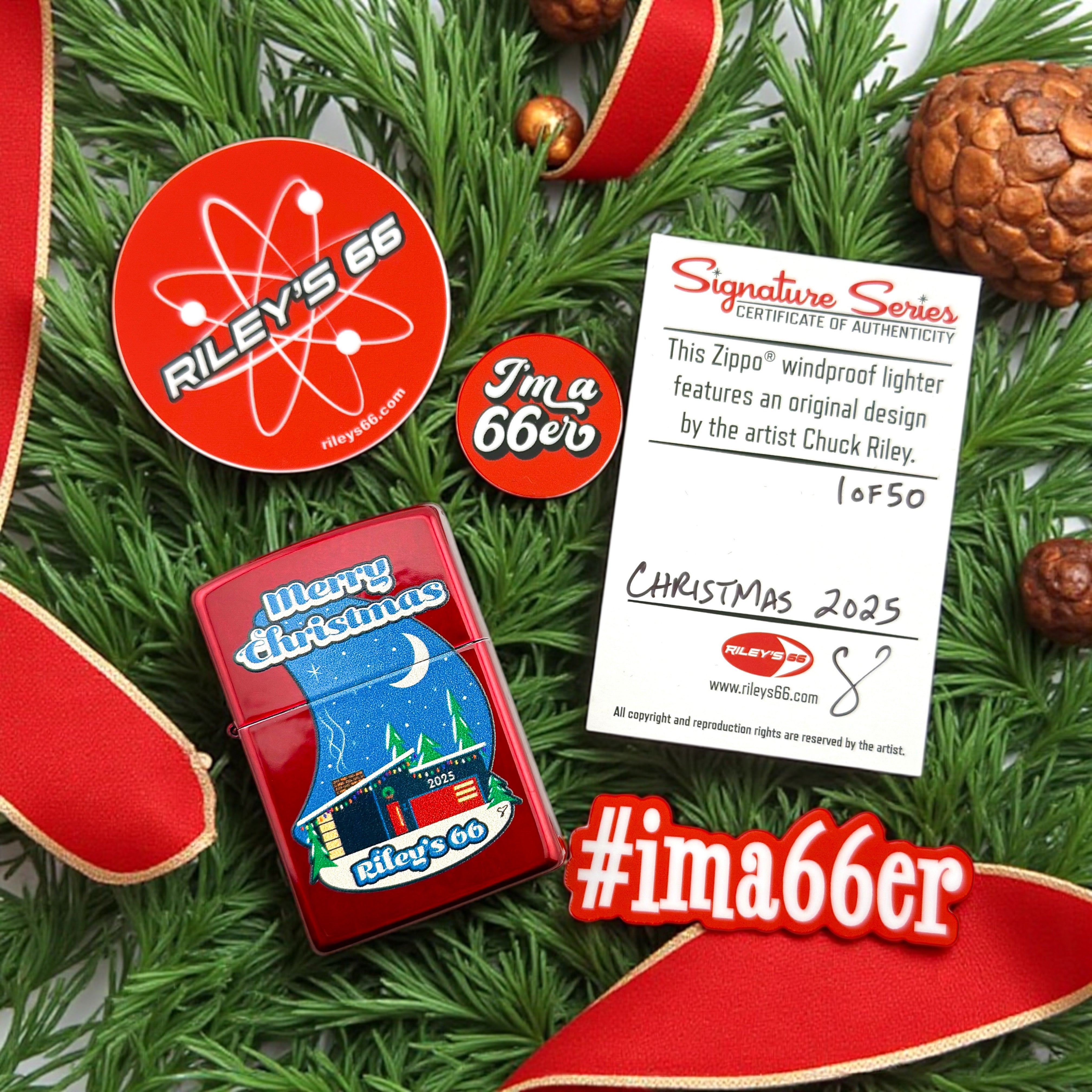 EXCLUSIVE - Riley's 66 Zippo Lighter - Christmas 2025 - Candy Apple Red - 1 of 50