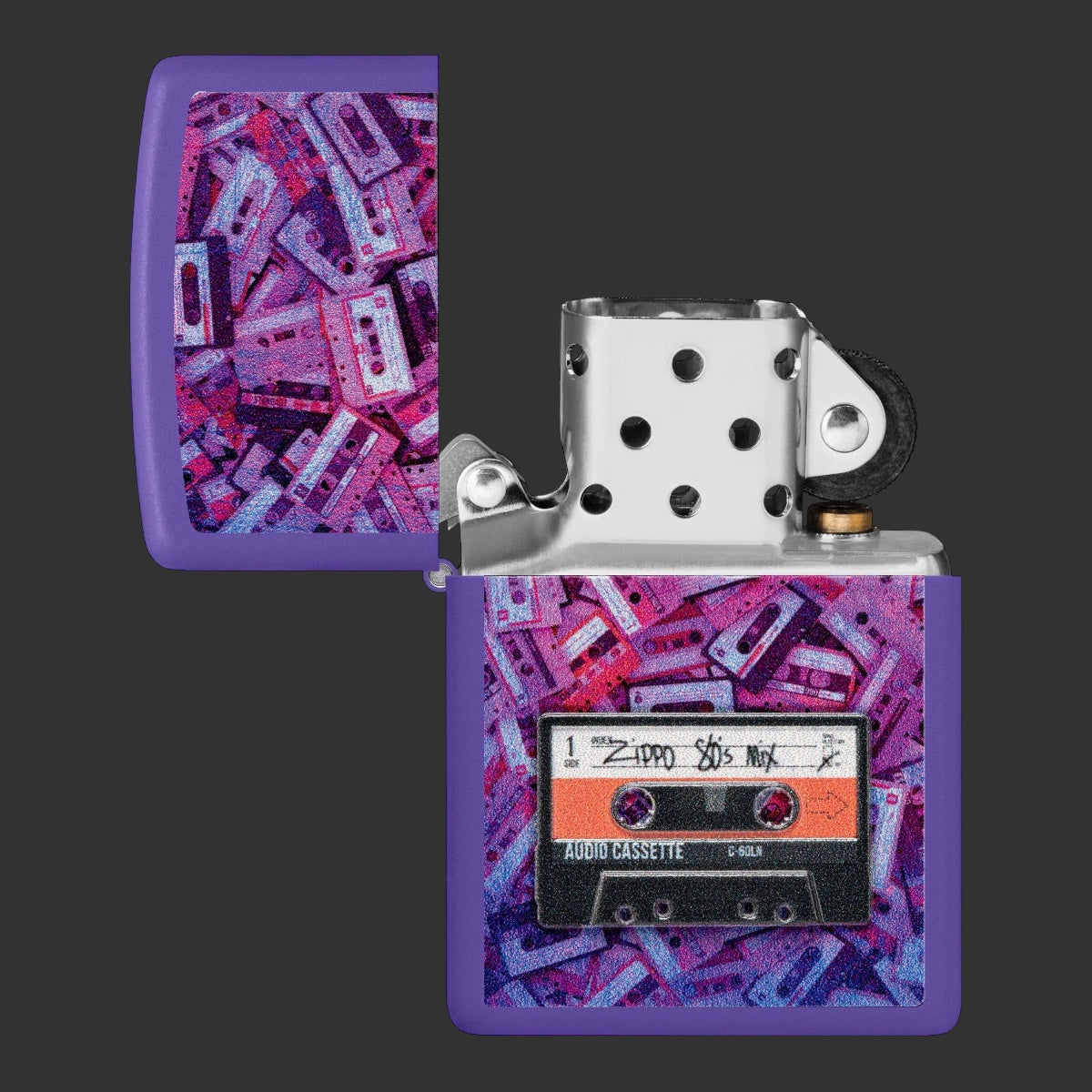 Zippo Lighter 80's Cassette Tape Design