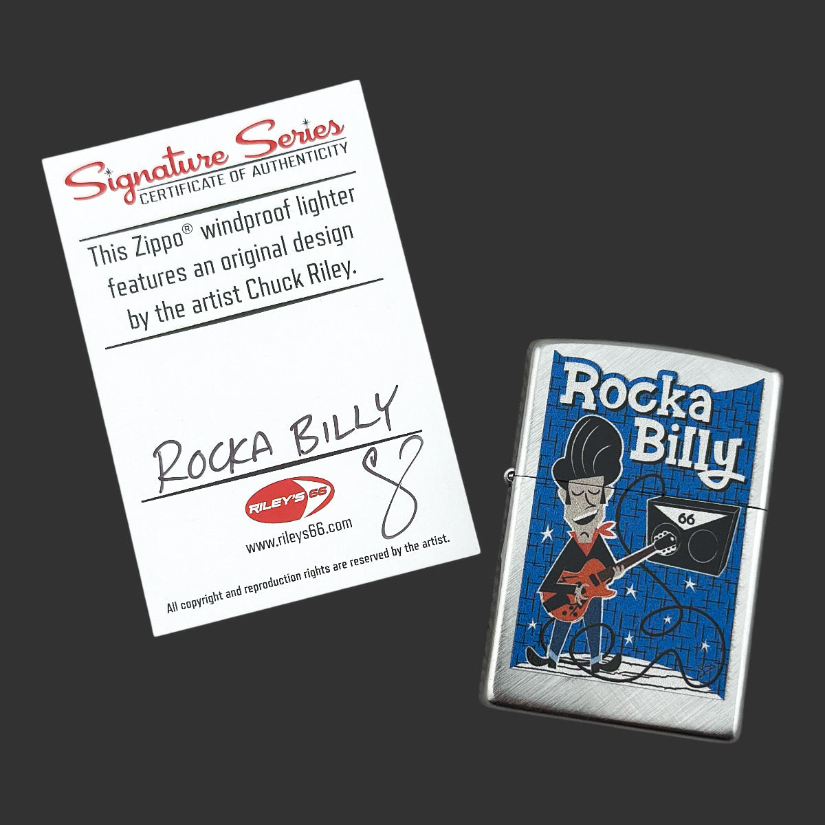Original Riley's 66 Rocka Billy Zippo Lighter