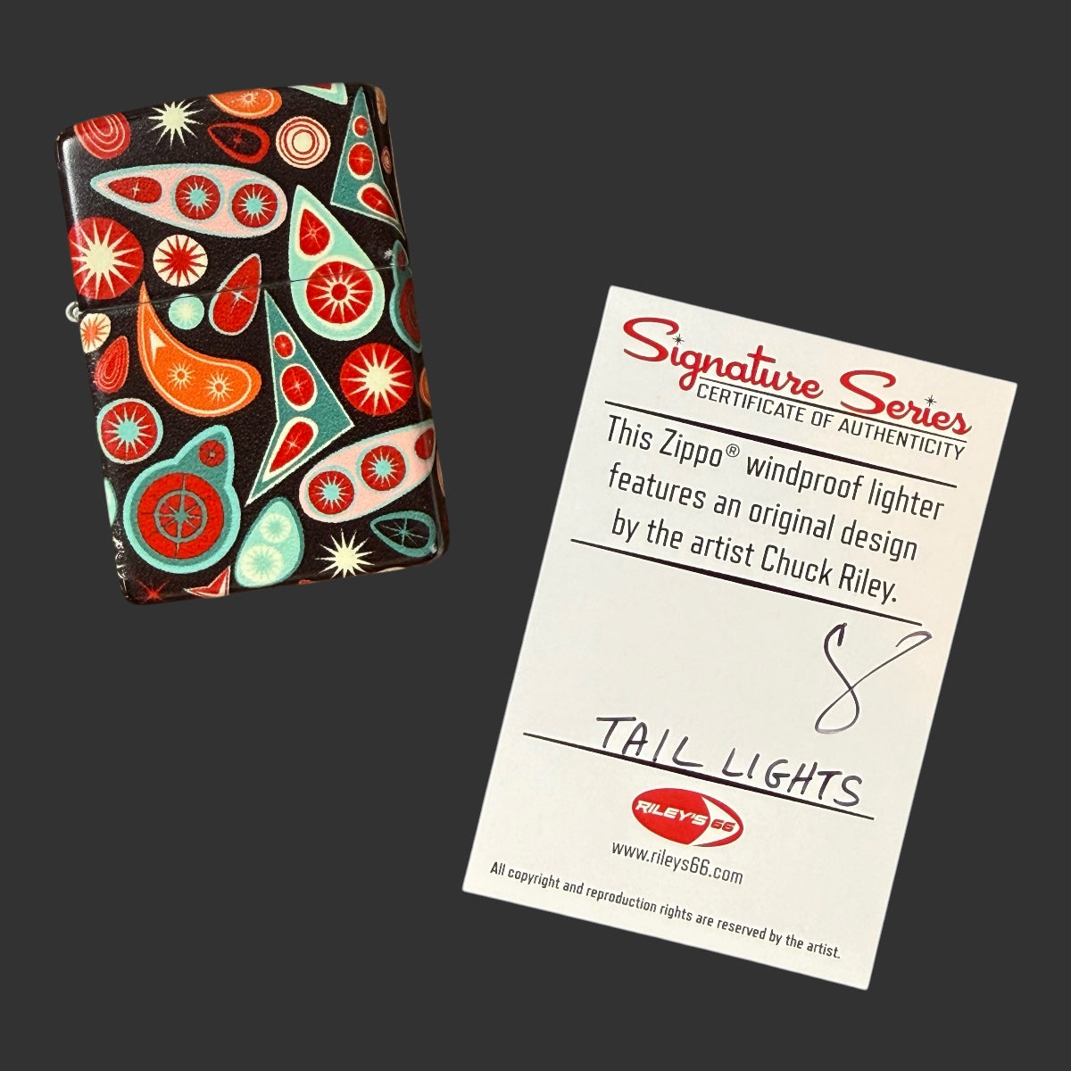 Original Riley's 66 Tail Lights Zippo Lighter