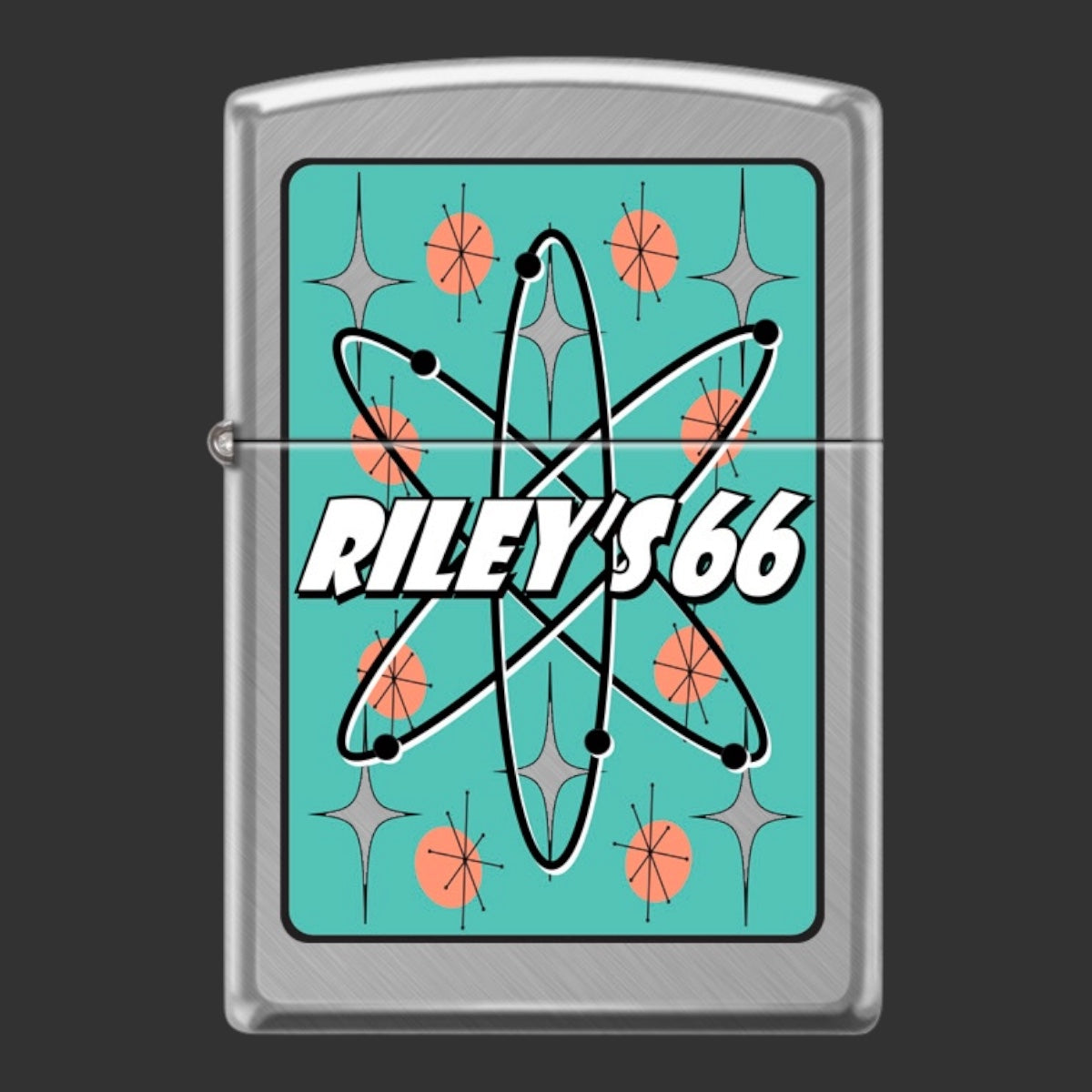 Original Riley's 66 Atomic Logo Zippo Lighter 1 of 10