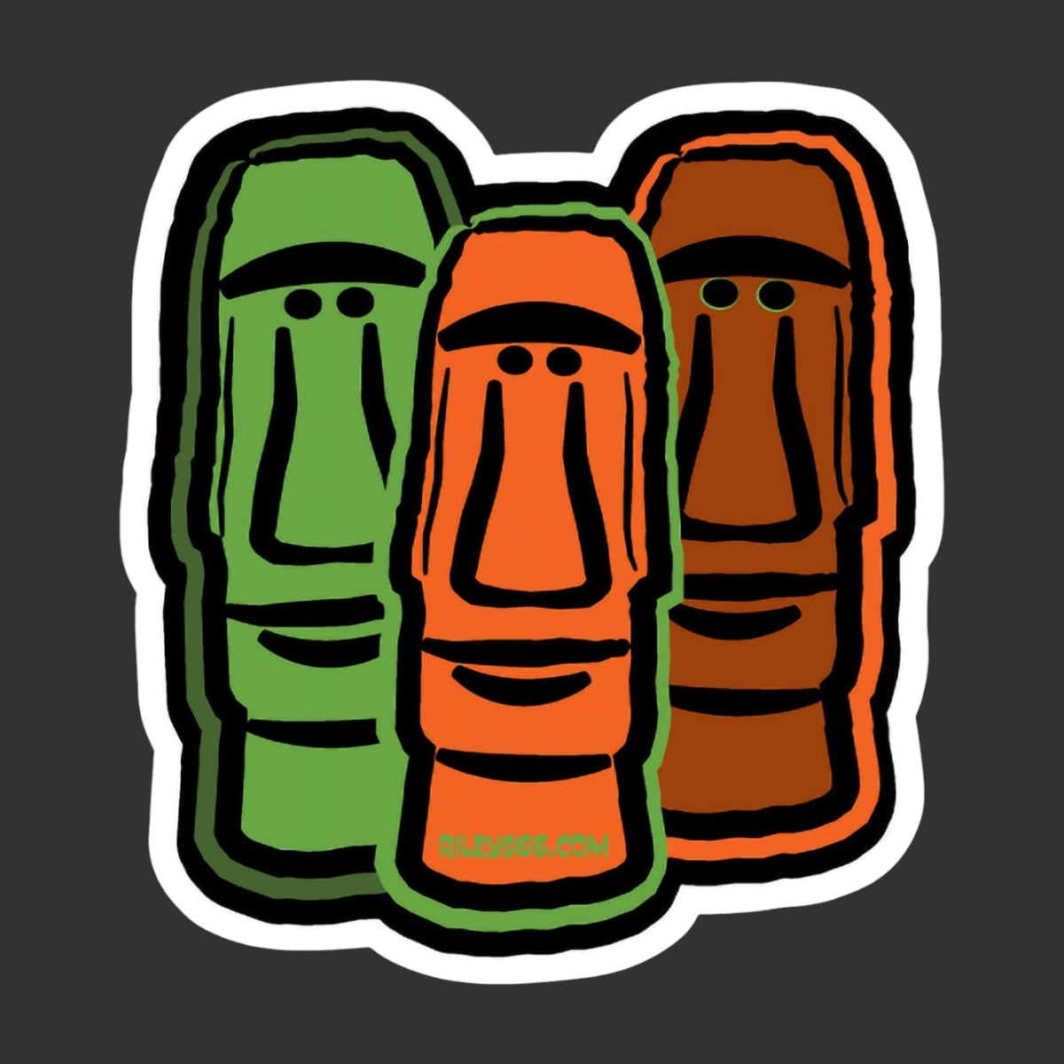 Three Tiki Sticker