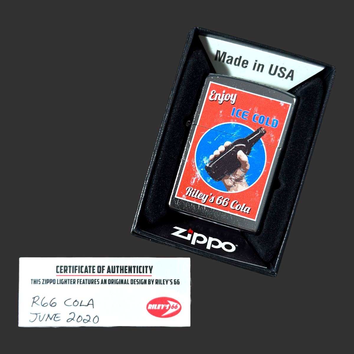 2020 Original Riley's 66 Cola Zippo Lighter