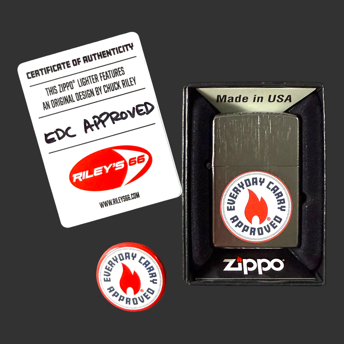 Original Riley's 66 EDC Approved Zippo Lighter