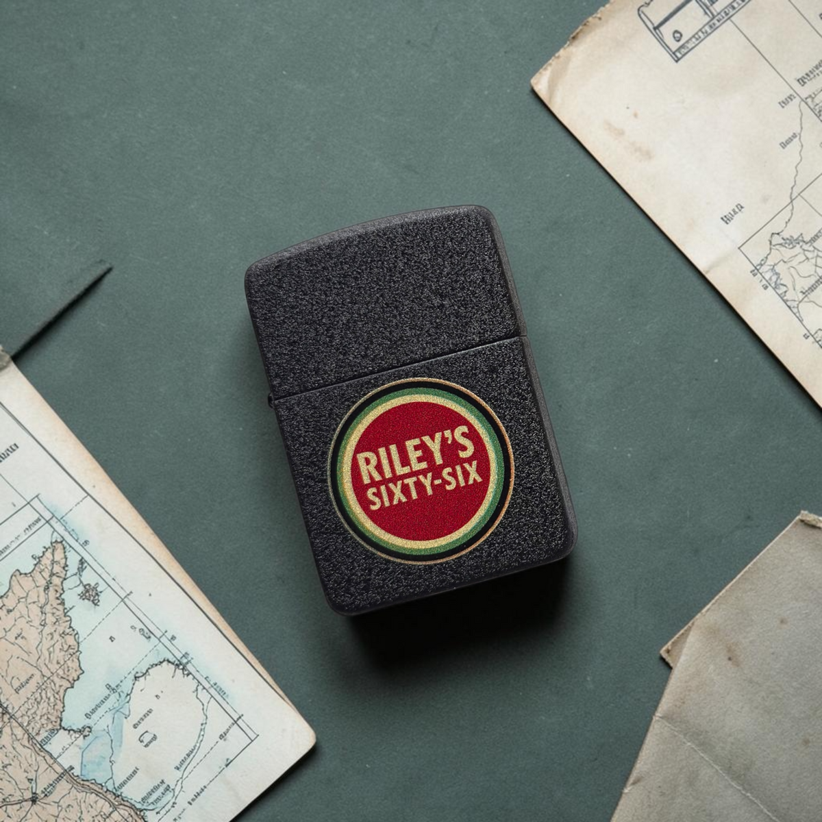 Round Logo Zippo Lighter - 1 of 30 - Riley's 66 Original Artwork