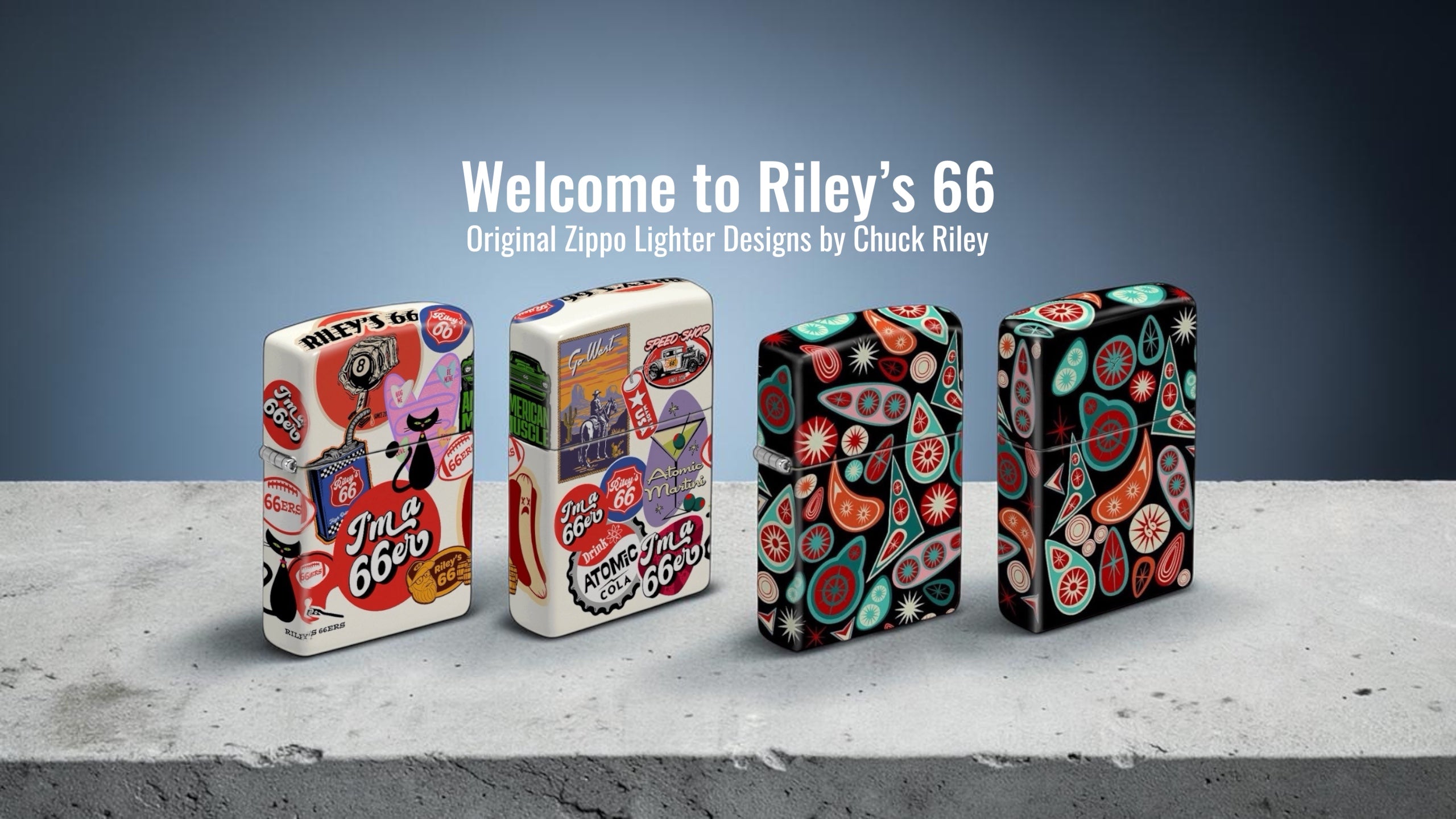 Riley's 66 - Exclusive Zippo Lighter Designs by Chuck Riley