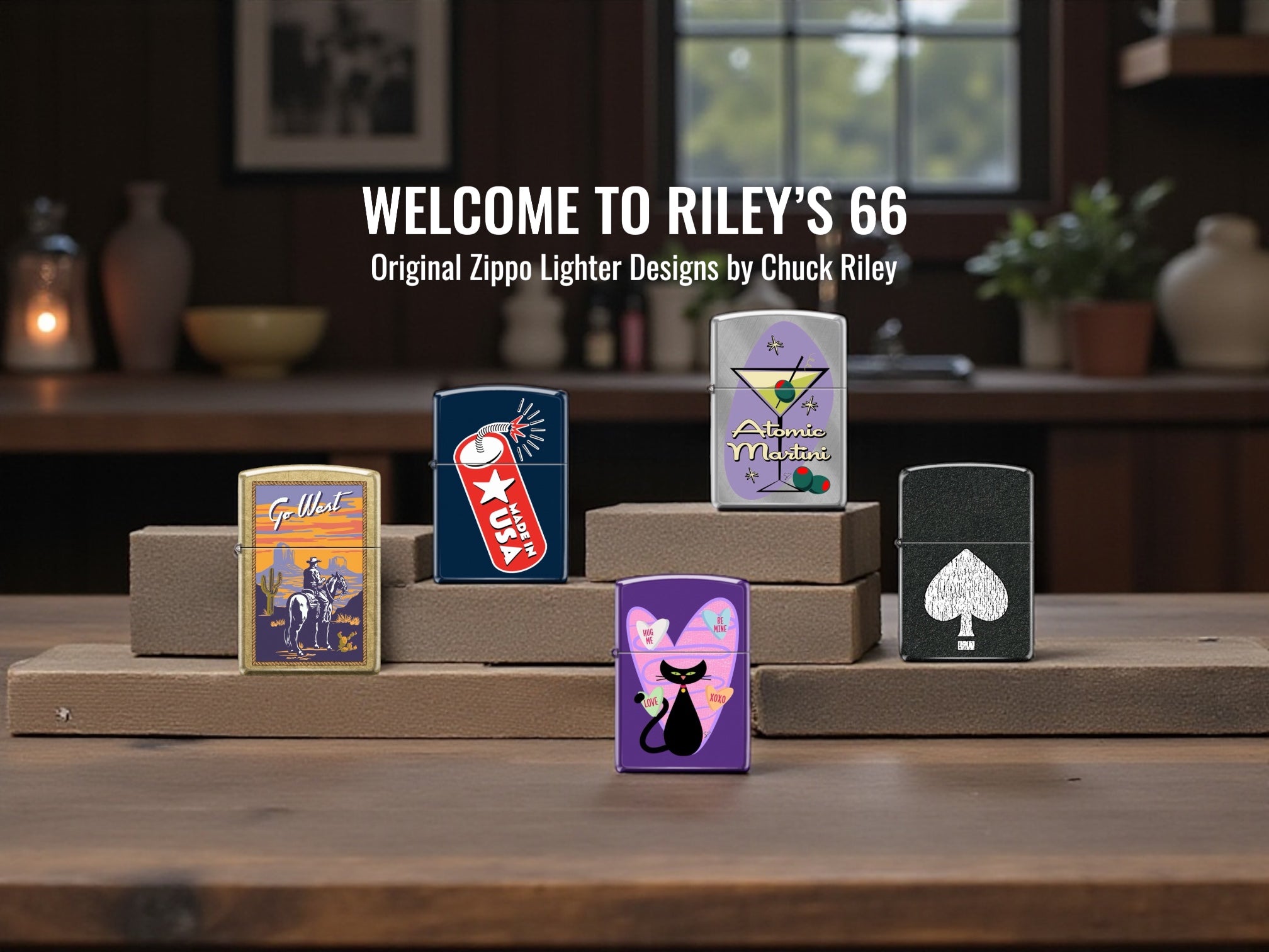 Riley's 66 - Exclusive Zippo Lighter Designs by Chuck Riley