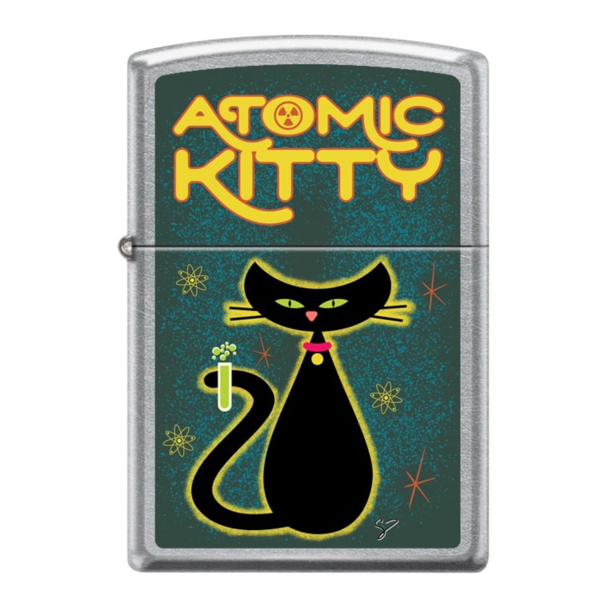 EXCLUSIVE - Riley's 66 Zippo Lighter - Atomic Kitty - Street Chrome™️ - Riley's 66 LLC