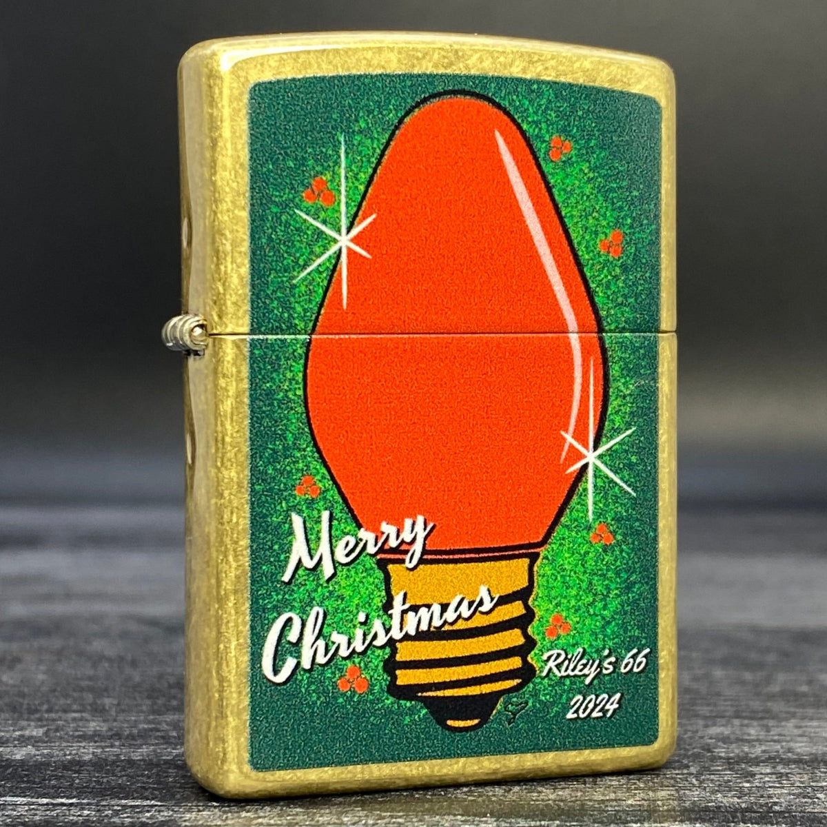 EXCLUSIVE - RILEY&#39;S 66 ZIPPO LIGHTER - Christmas 2024 - Street Brass - Riley&#39;s 66 LLC