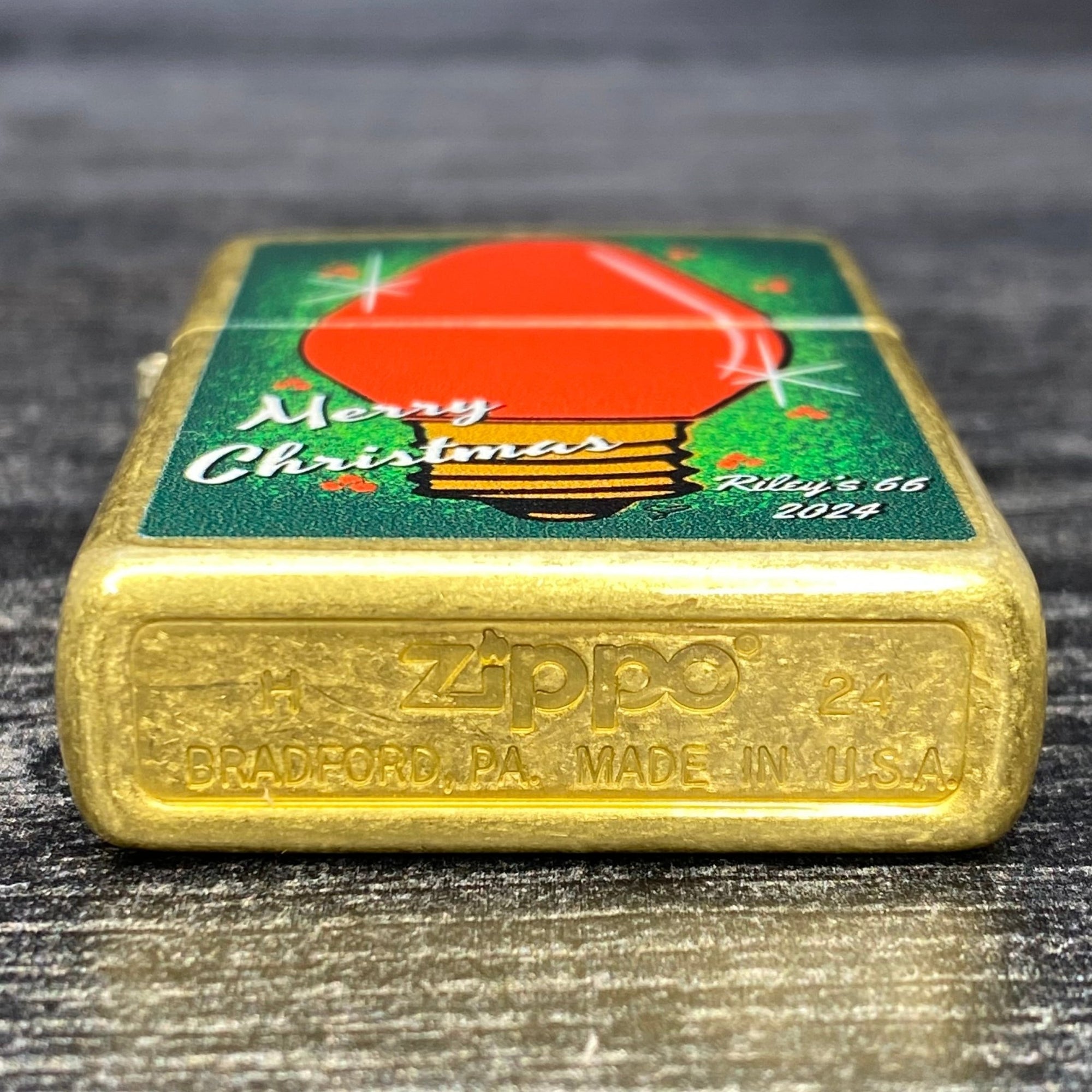 EXCLUSIVE - RILEY'S 66 ZIPPO LIGHTER - Christmas 2024 - Street Brass - Riley's 66 LLC