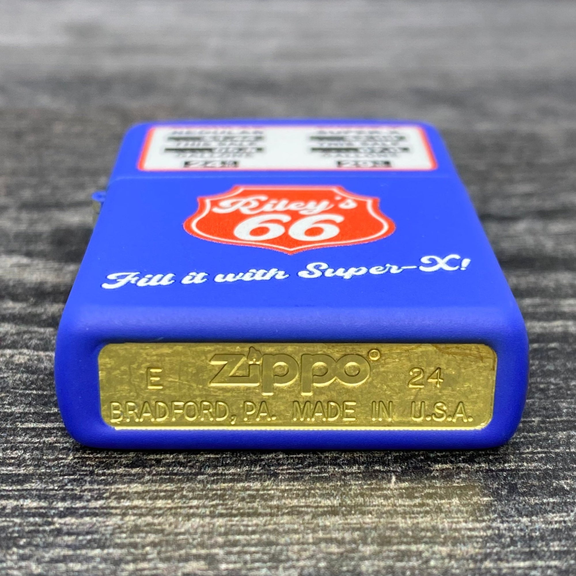 Exclusive - Riley's 66 Zippo Lighter - Gas Pump - Royal Blue Matte - Riley's 66 LLC