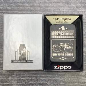 EXCLUSIVE - RILEY'S 66 ZIPPO LIGHTER - Keep 'Em Firing - Black Crackle® - Riley's 66 LLC