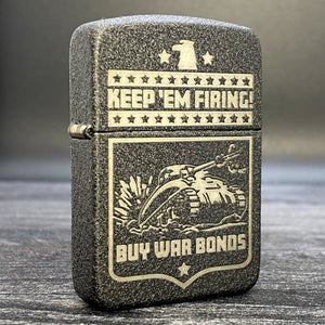 EXCLUSIVE - RILEY'S 66 ZIPPO LIGHTER - Keep 'Em Firing - Black Crackle® - Riley's 66 LLC