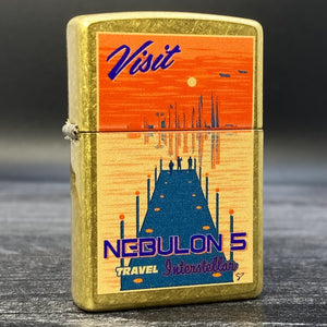 Exclusive - Riley's 66 Zippo Lighter - Nebulon 5 - Street Brass - Riley's 66 LLC