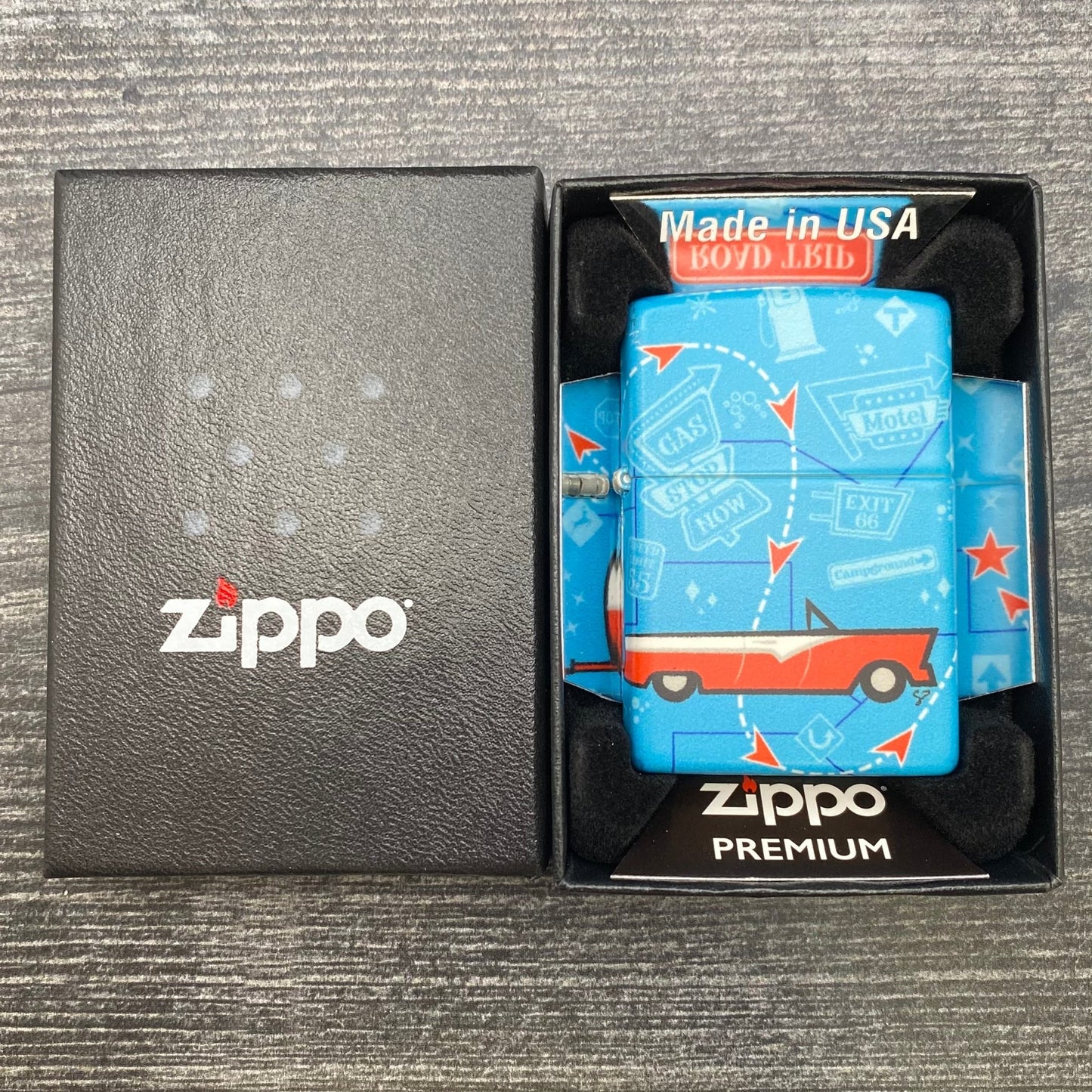 EXCLUSIVE - Riley's 66 Zippo Lighter - Road Trip - 540 Color - Riley's 66 LLC