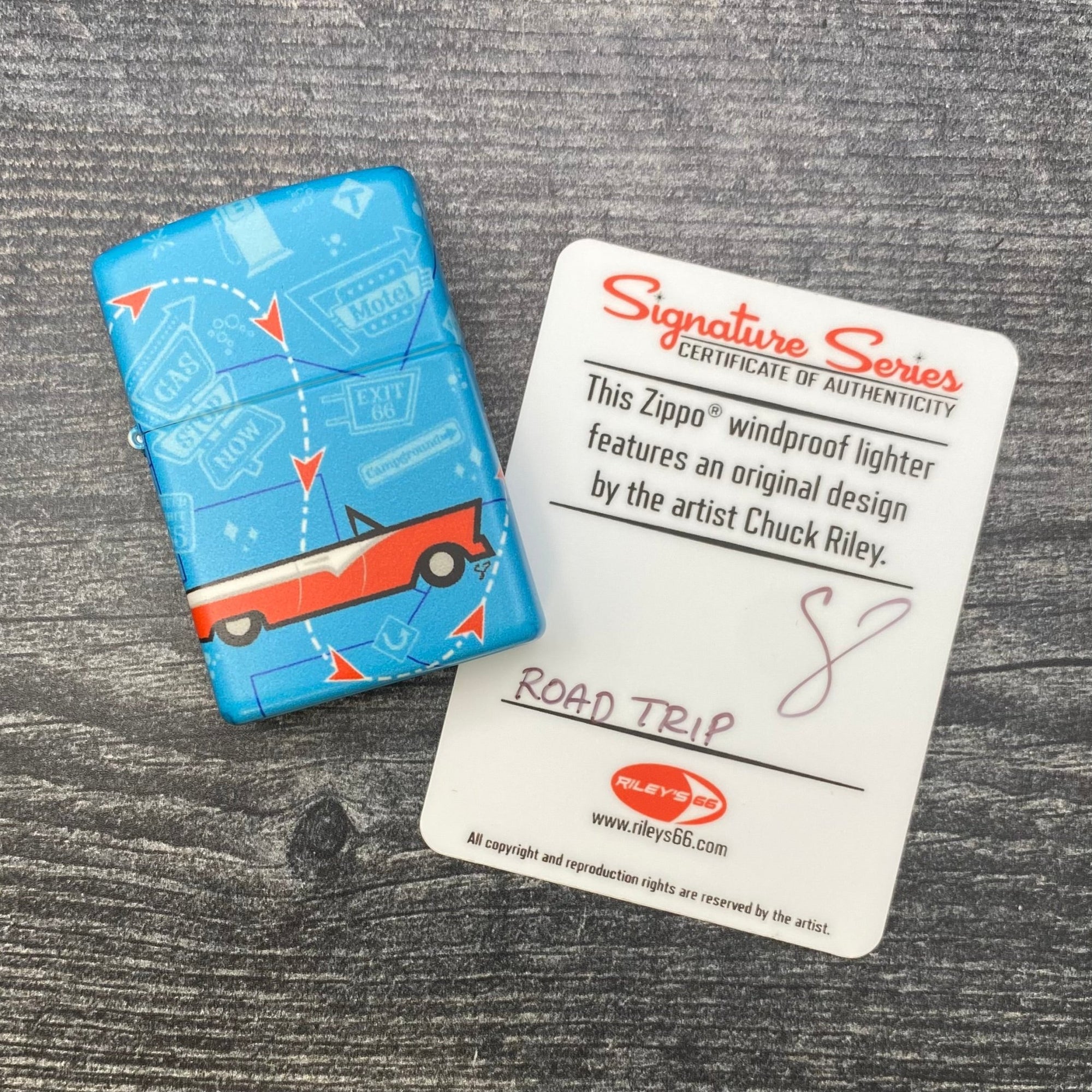 EXCLUSIVE - Riley's 66 Zippo Lighter - Road Trip - 540 Color - Riley's 66 LLC