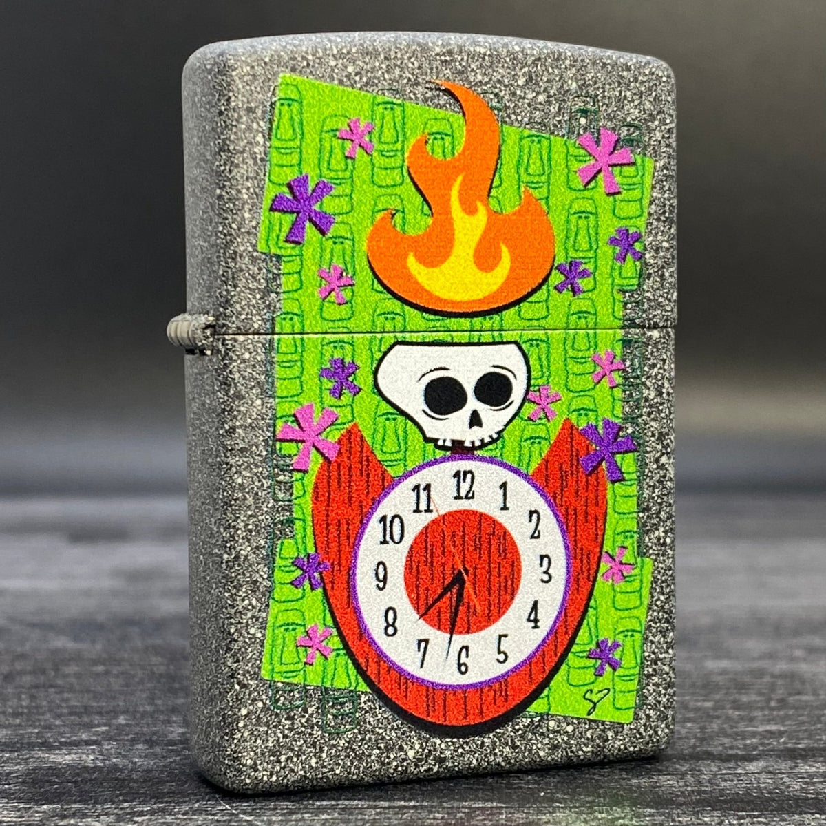 Exclusive - Riley&#39;s 66 Zippo Lighter - Tiki Time - Iron Stone - Riley&#39;s 66 LLC