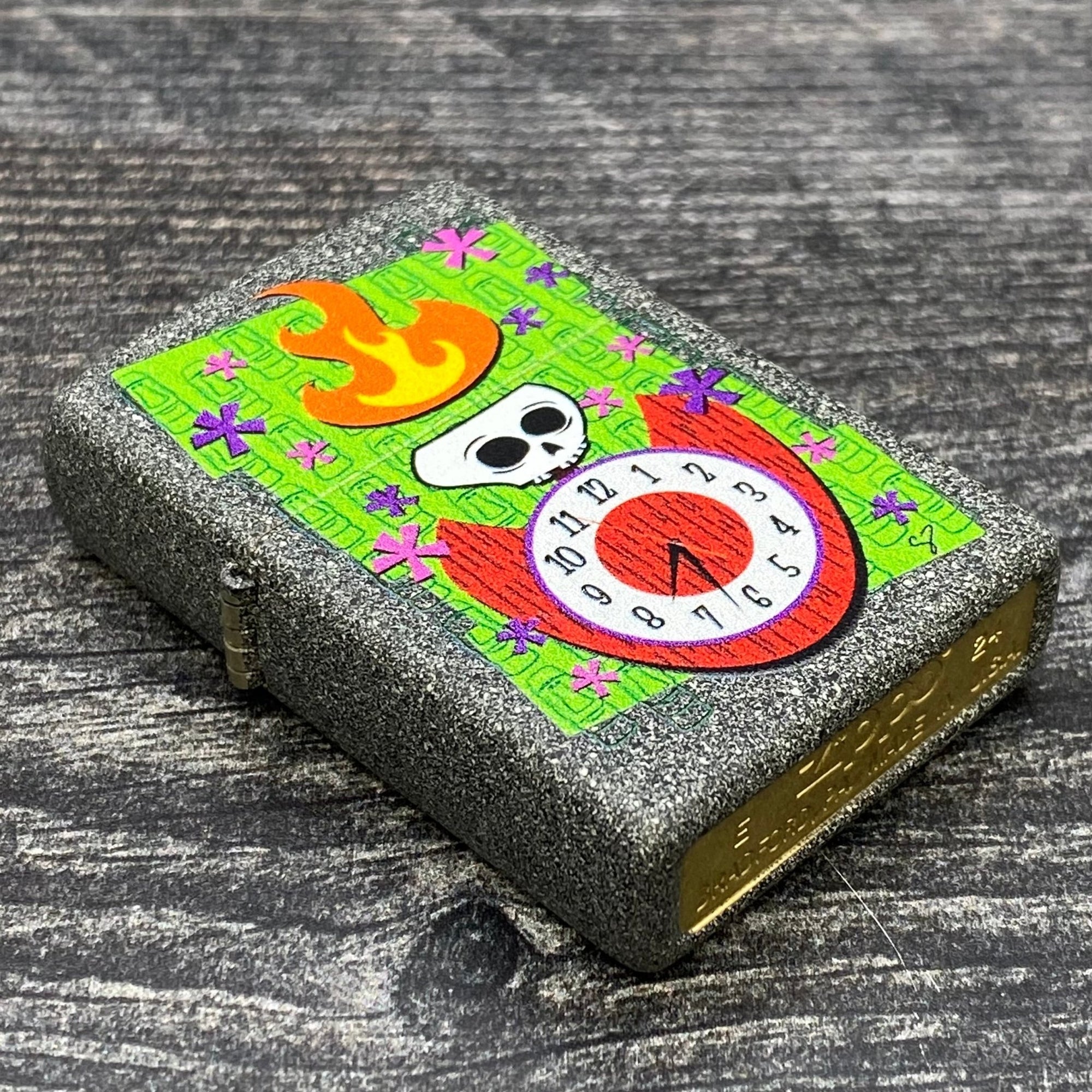 Exclusive - Riley's 66 Zippo Lighter - Tiki Time - Iron Stone - Riley's 66 LLC