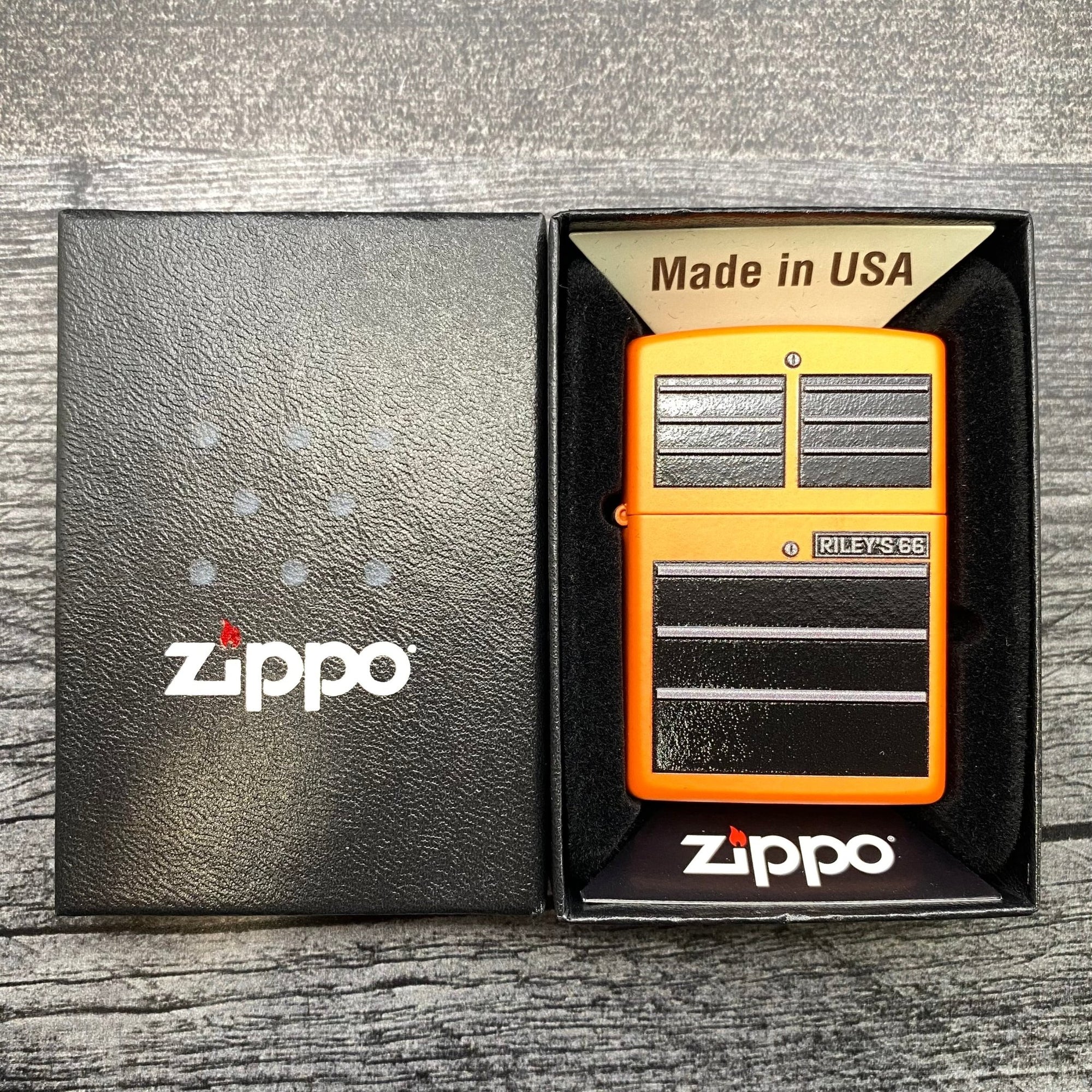 EXCLUSIVE - RILEY'S 66 ZIPPO LIGHTER - Toolbox - Orange Matte - Riley's 66 LLC