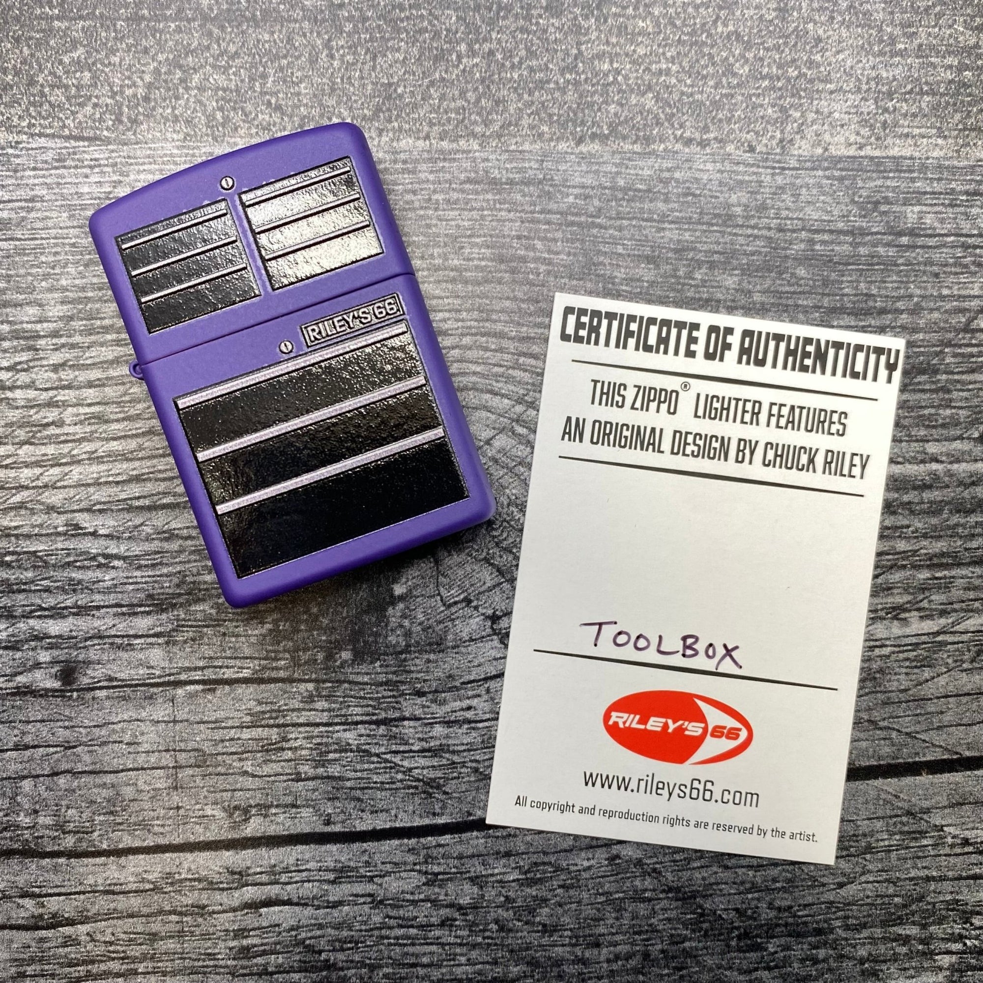 EXCLUSIVE - RILEY'S 66 ZIPPO LIGHTER - Toolbox - Purple Matte - Riley's 66 LLC