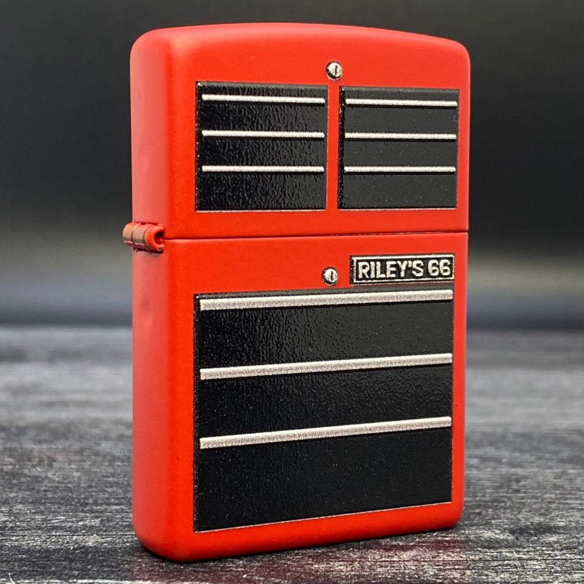 EXCLUSIVE - RILEY&#39;S 66 ZIPPO LIGHTER - Toolbox - Red Matte - Riley&#39;s 66 LLC