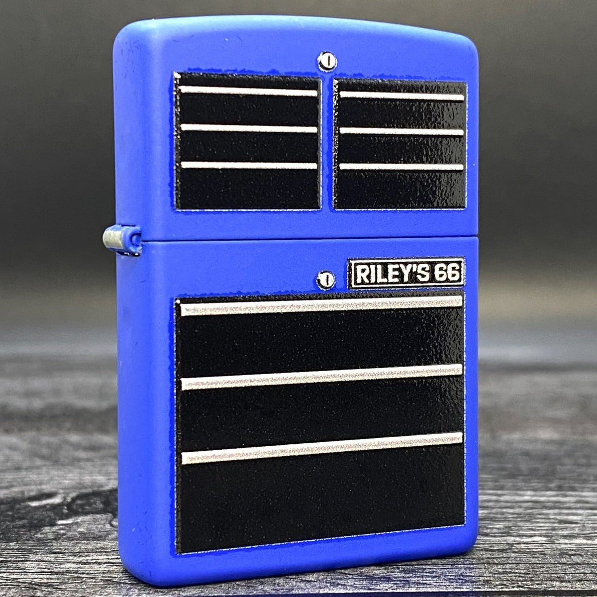 EXCLUSIVE - RILEY&#39;S 66 ZIPPO LIGHTER - Toolbox - Royal Blue Matte - Riley&#39;s 66 LLC