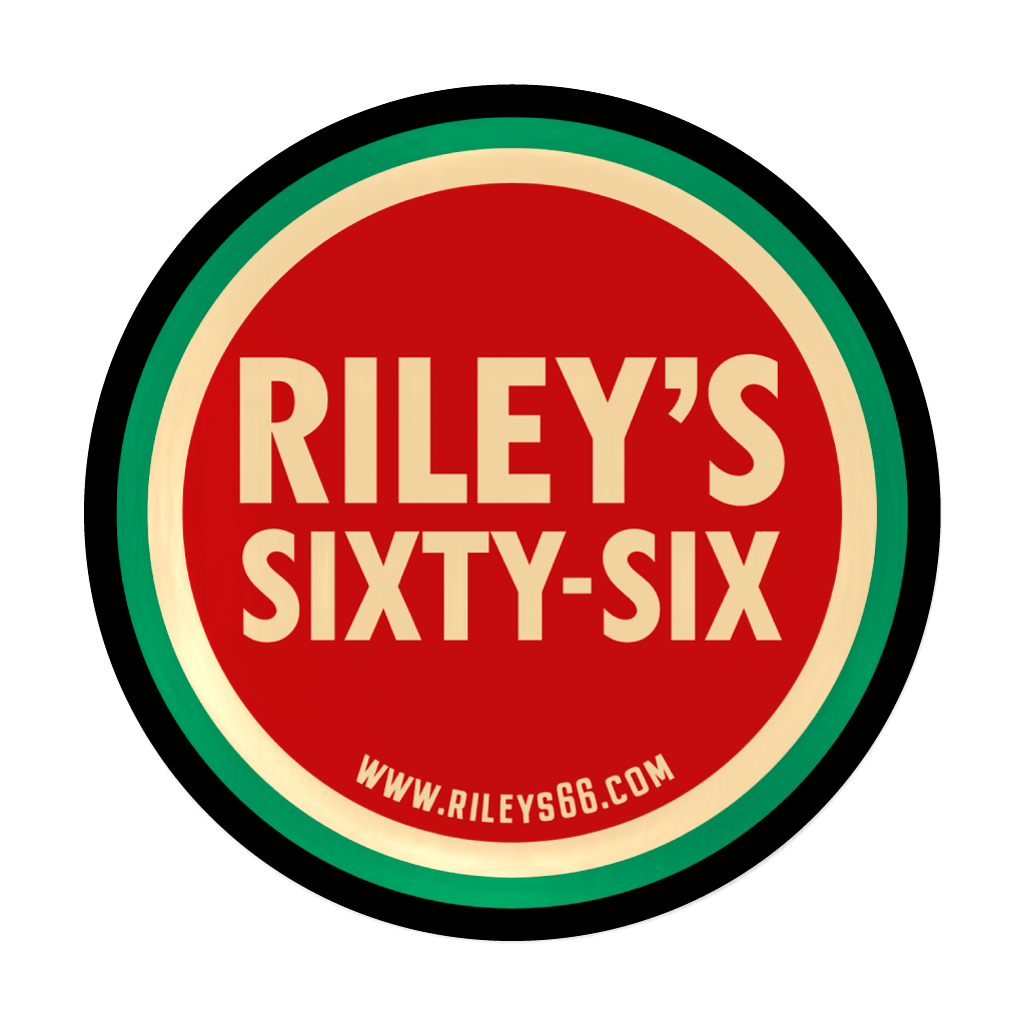Riley's 66 Round Sticker - Vintage Style Logo