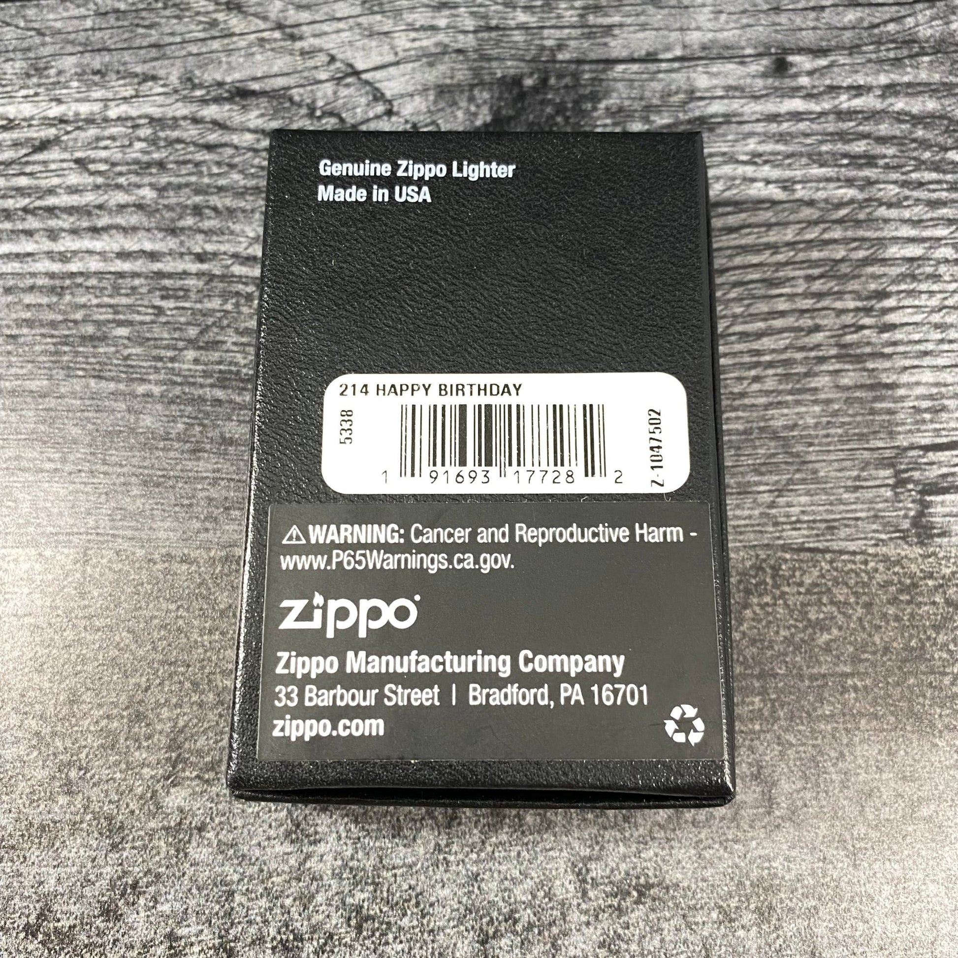 JV EXCLUSIVE HAPPY BIRTHDAY ZIPPO LIGHTER - WHITE MATTE - Riley's 66 LLC