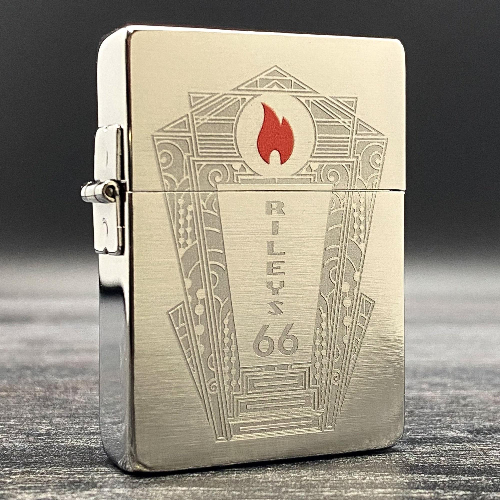 Limited Edition - Riley's 66 Zippo Lighter - Art Deco Flame - Only 66 Made - Riley's 66 LLC