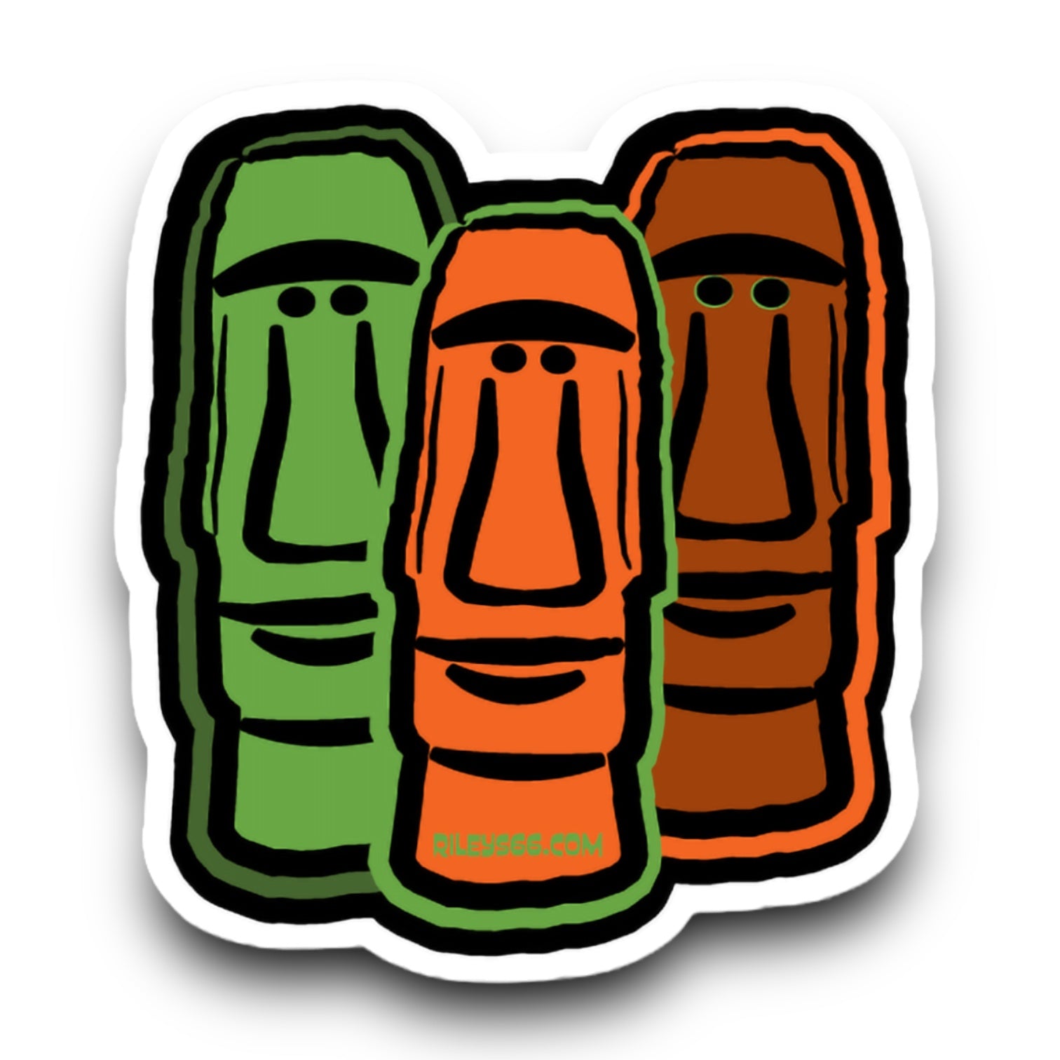 Riley's 66 3 Wise Tikis Sticker - Riley's 66 LLC