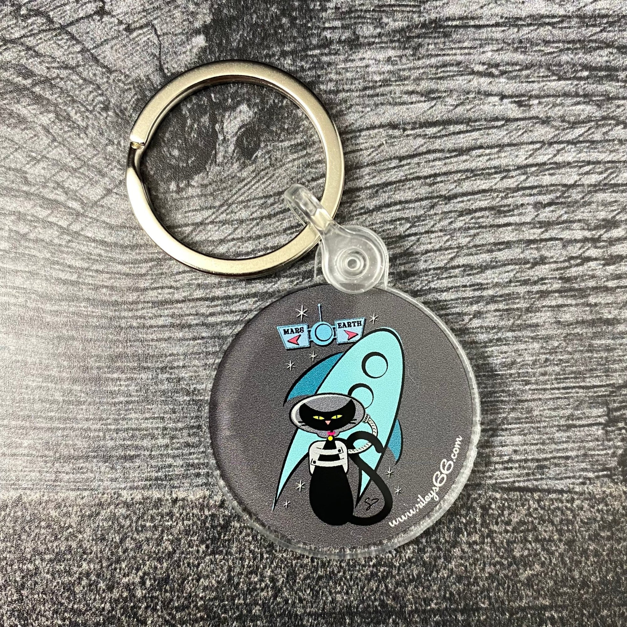 Riley's 66 Acrylic Keychain - Space Kitty - Riley's 66 LLC