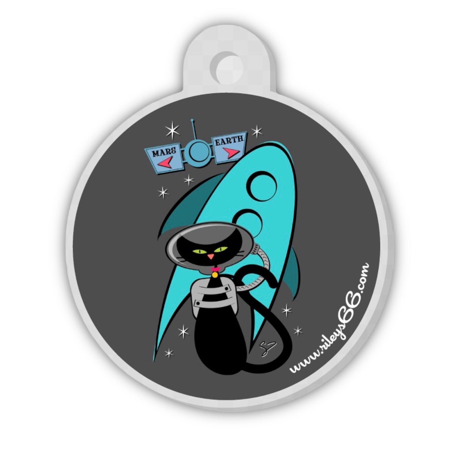 Riley's 66 Acrylic Keychain - Space Kitty - Riley's 66 LLC