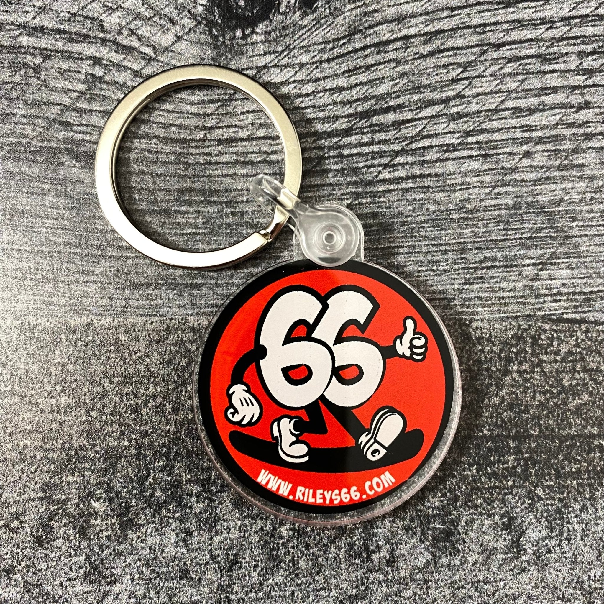 Riley's 66 Acrylic Keychain - Walking 66 Logo - Riley's 66 LLC
