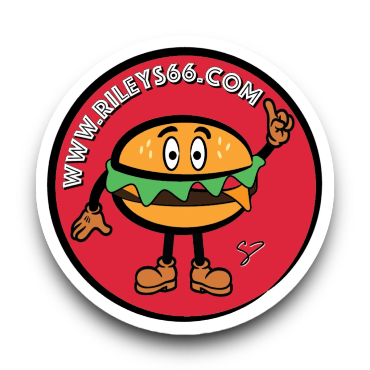 Riley&#39;s 66 Cheeseburger Sticker - Riley&#39;s 66 LLC