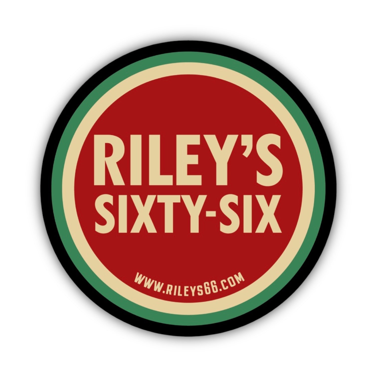 Riley's 66 Round Sticker - Vintage Style Logo - Riley's 66 LLC