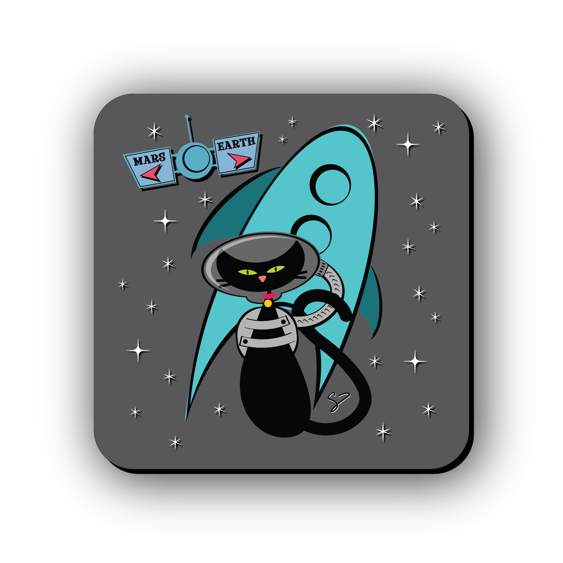 Riley's 66 Space Kitty Coaster - Riley's 66 LLC