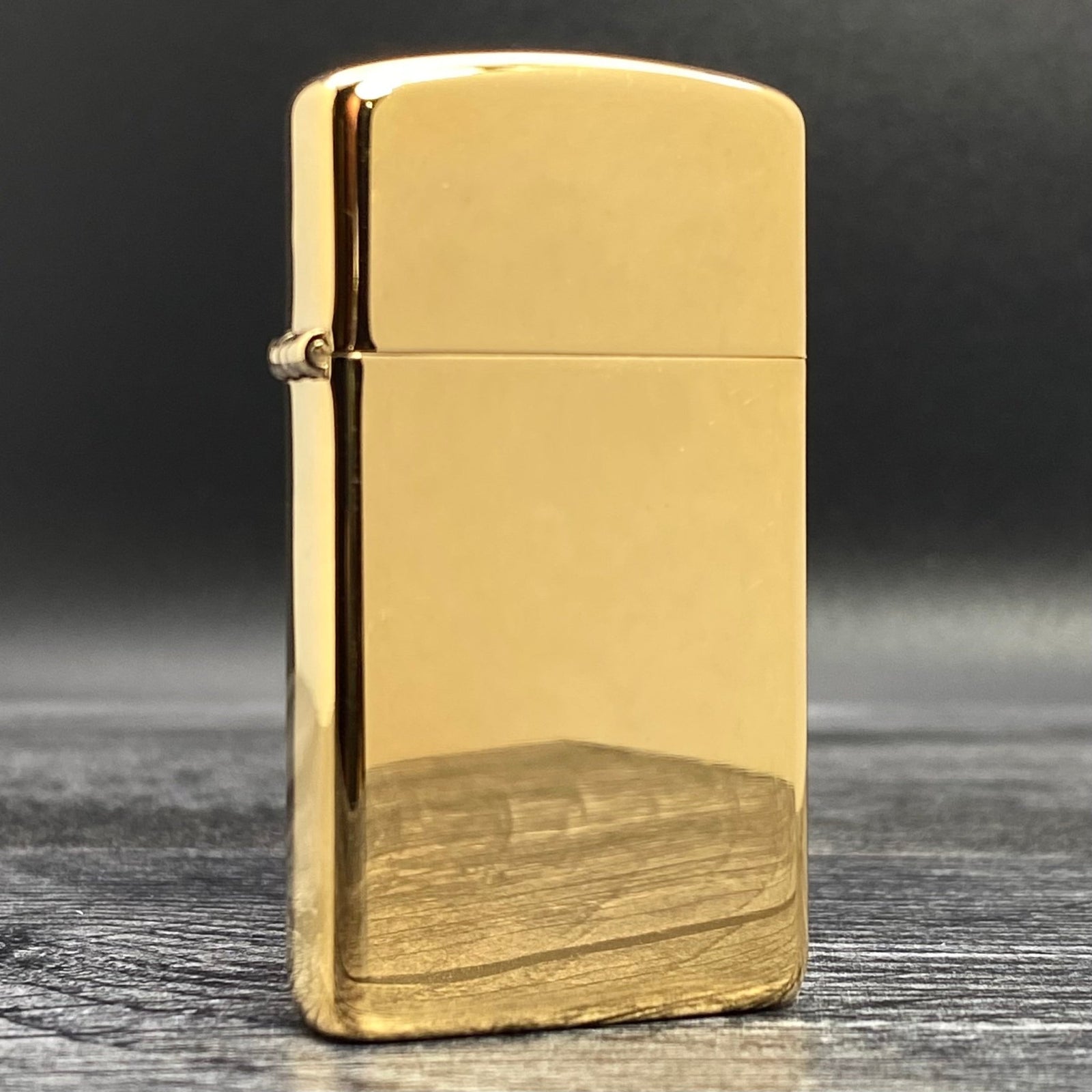 Vintage Slim Zippo Lighter - Model 1610 - Gold Electroplate - Riley's 66 LLC