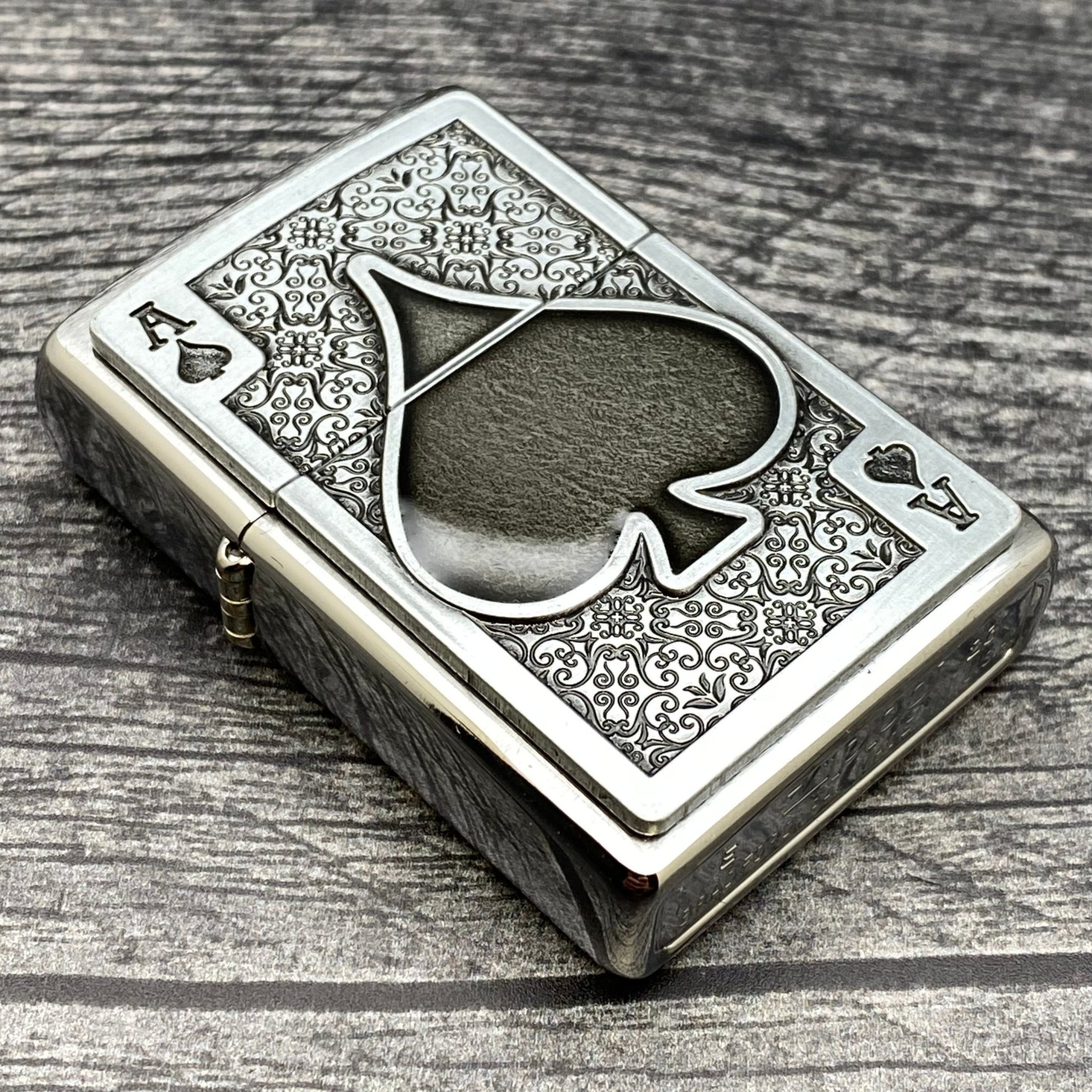 ZIPPO LIGHTER - Ace of Spades - Brushed Chrome - Riley's 66 LLC