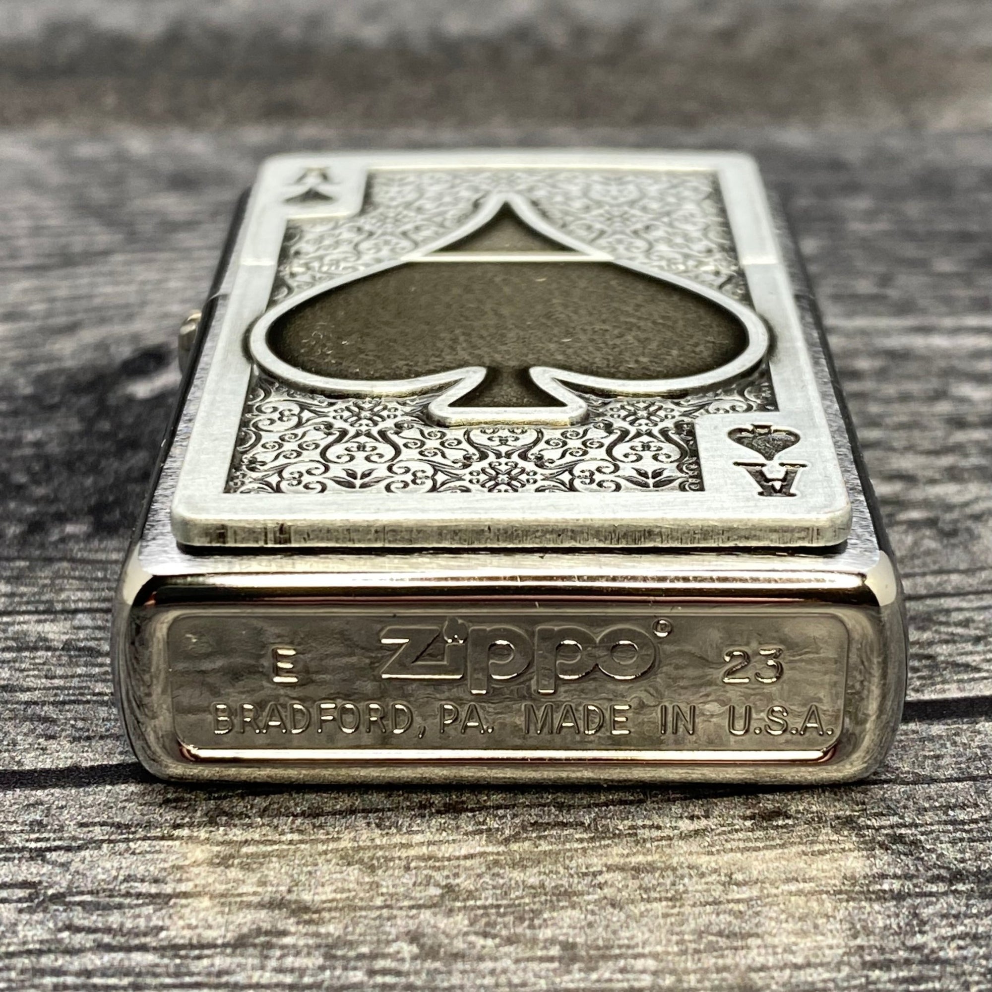 ZIPPO LIGHTER - Ace of Spades - Brushed Chrome - Riley's 66 LLC