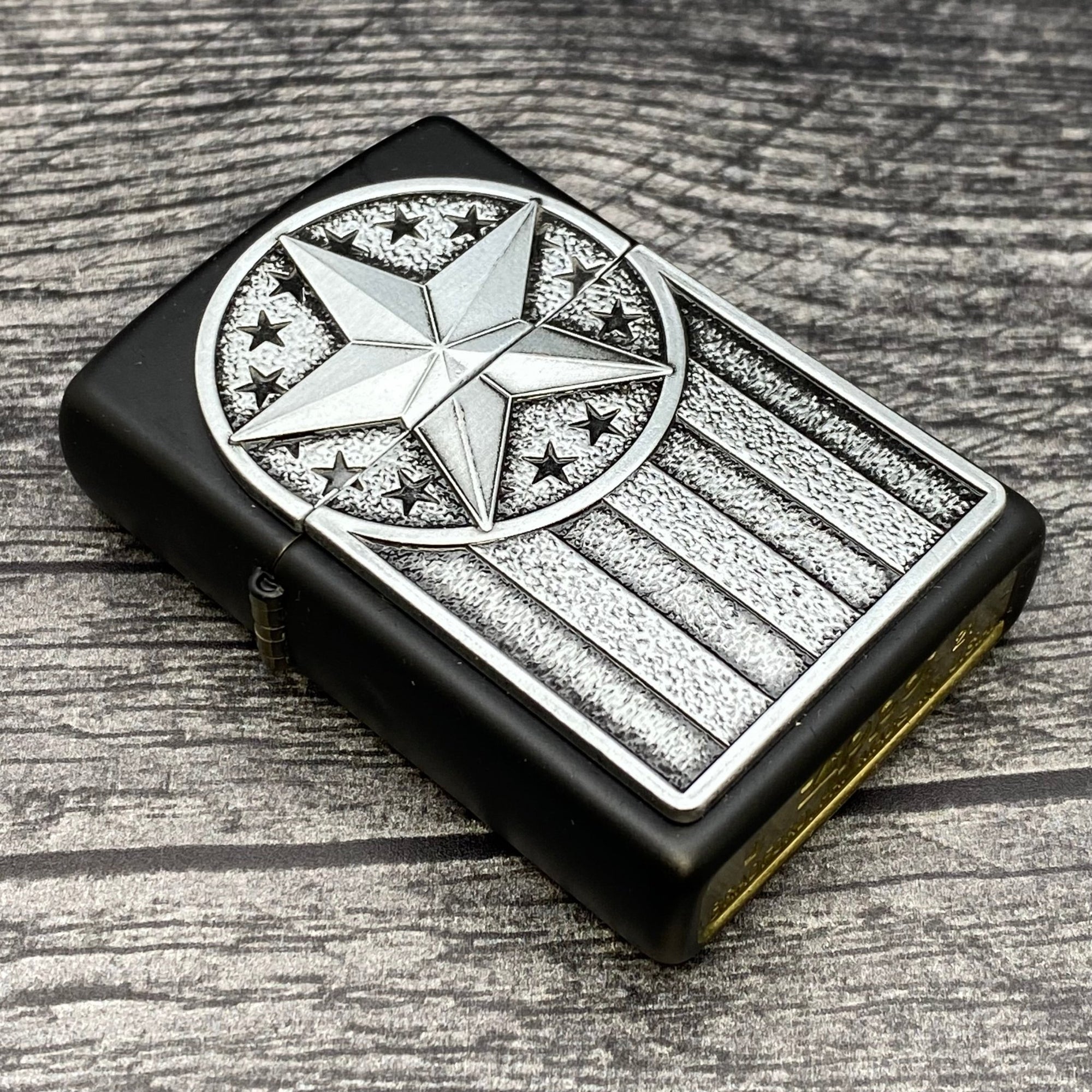 ZIPPO LIGHTER - American Metal - Black Matte - Riley's 66 LLC