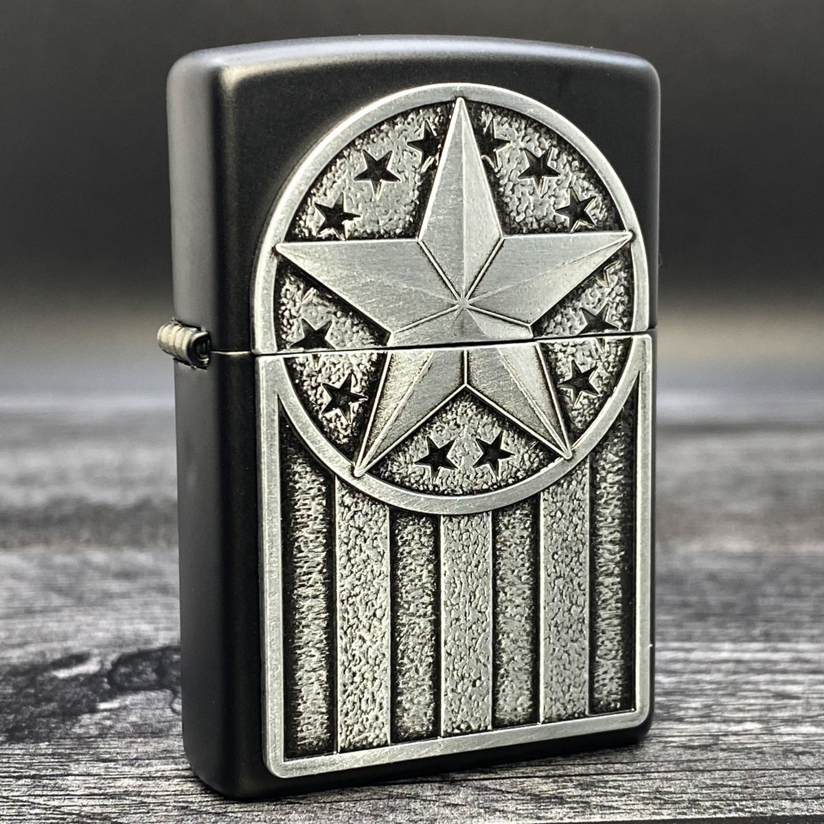 ZIPPO LIGHTER - American Metal - Black Matte - Riley&#39;s 66 LLC