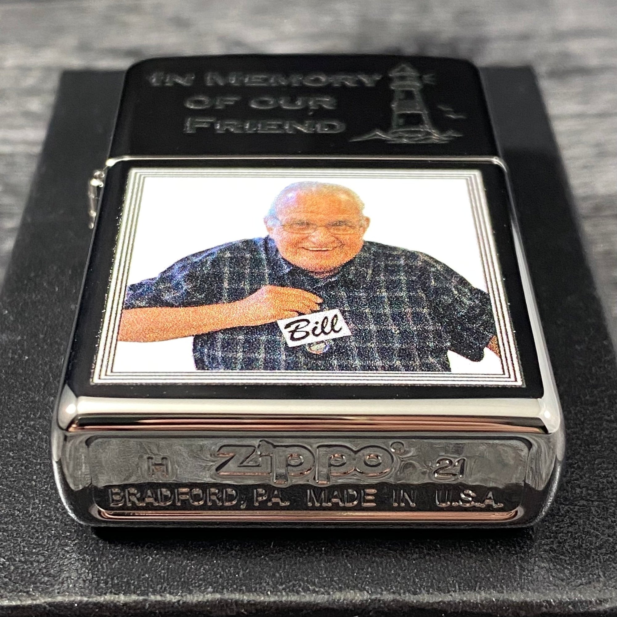 Zippo Lighter - Bill Kolk Memorial - High Polish Chrome - Riley's 66 LLC