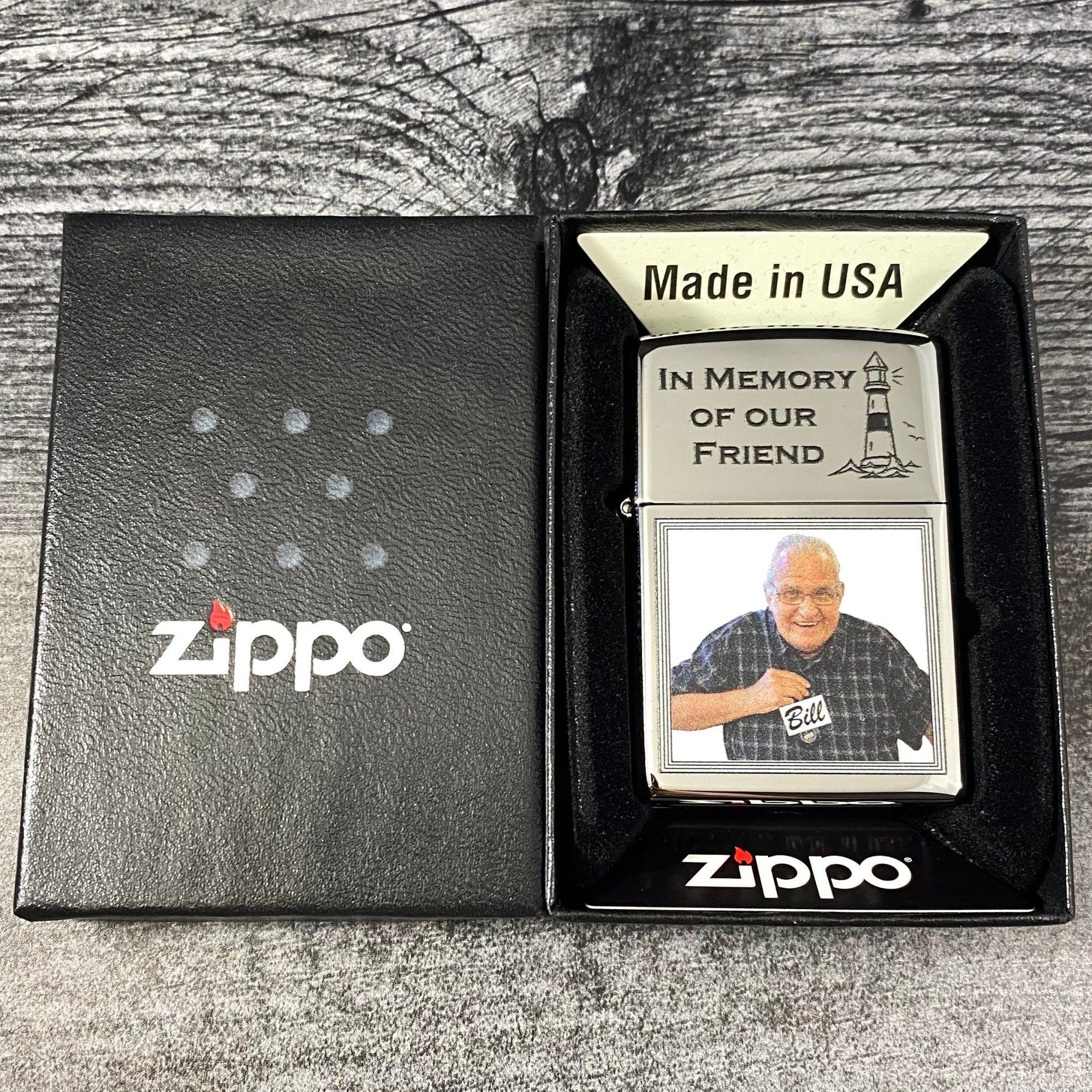 Zippo Lighter - Bill Kolk Memorial - High Polish Chrome - Riley's 66 LLC