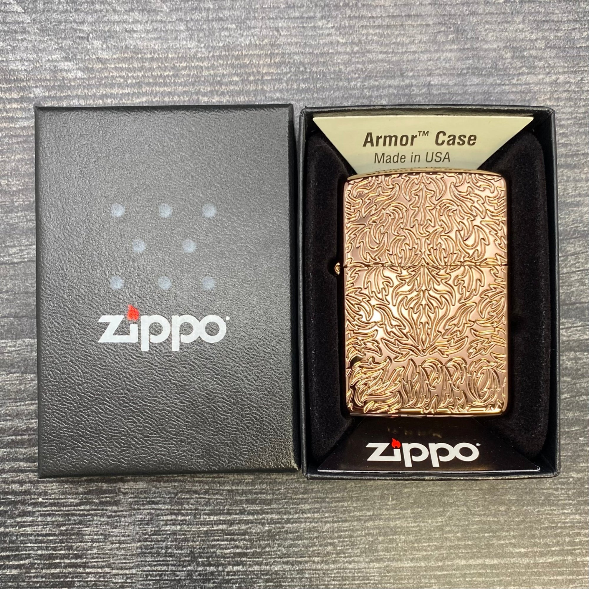 ZIPPO LIGHTER - Carved Design - Armor® - Rose Gold - Riley's 66 LLC