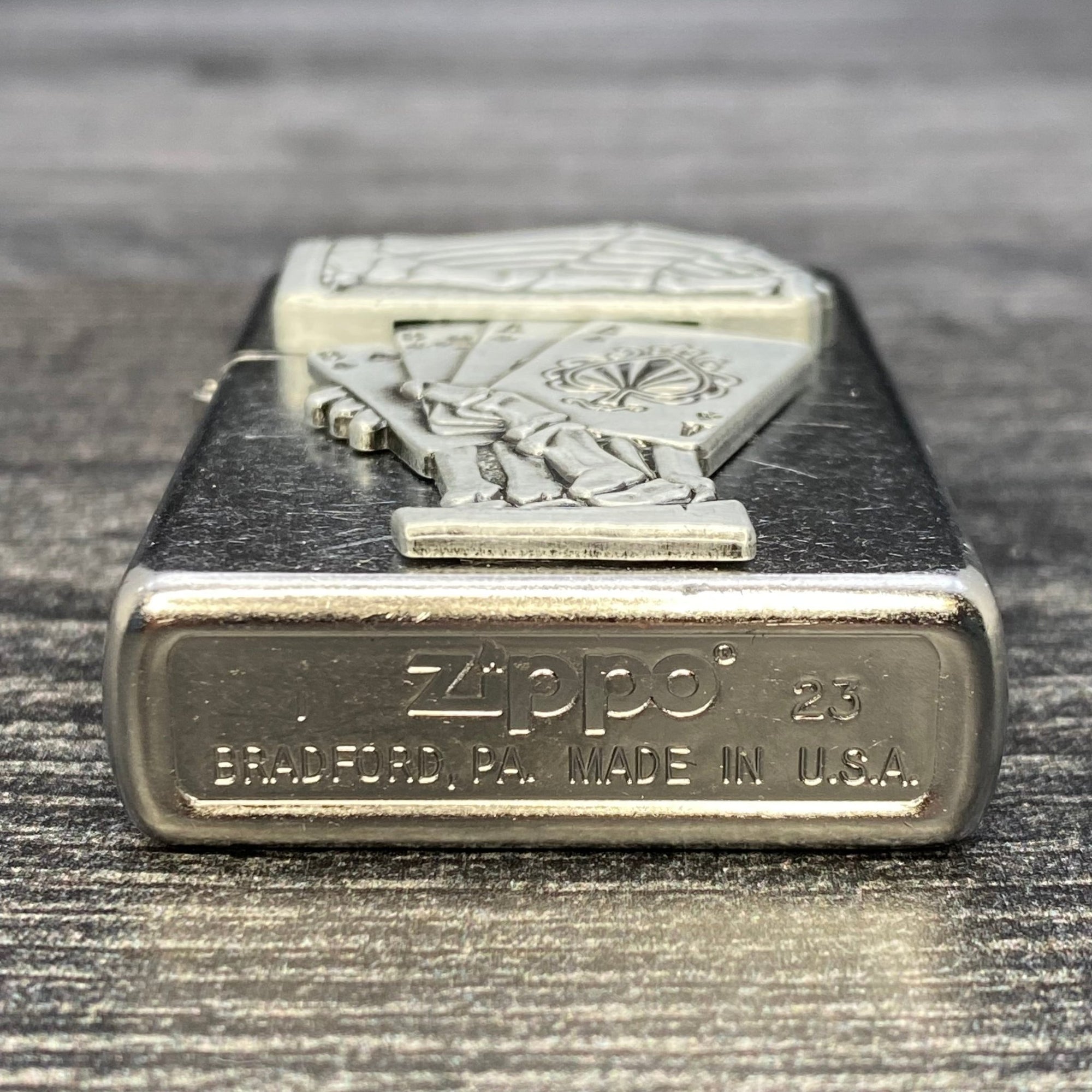 ZIPPO LIGHTER - Dead Man's Hand - Street Chrome - Riley's 66 LLC