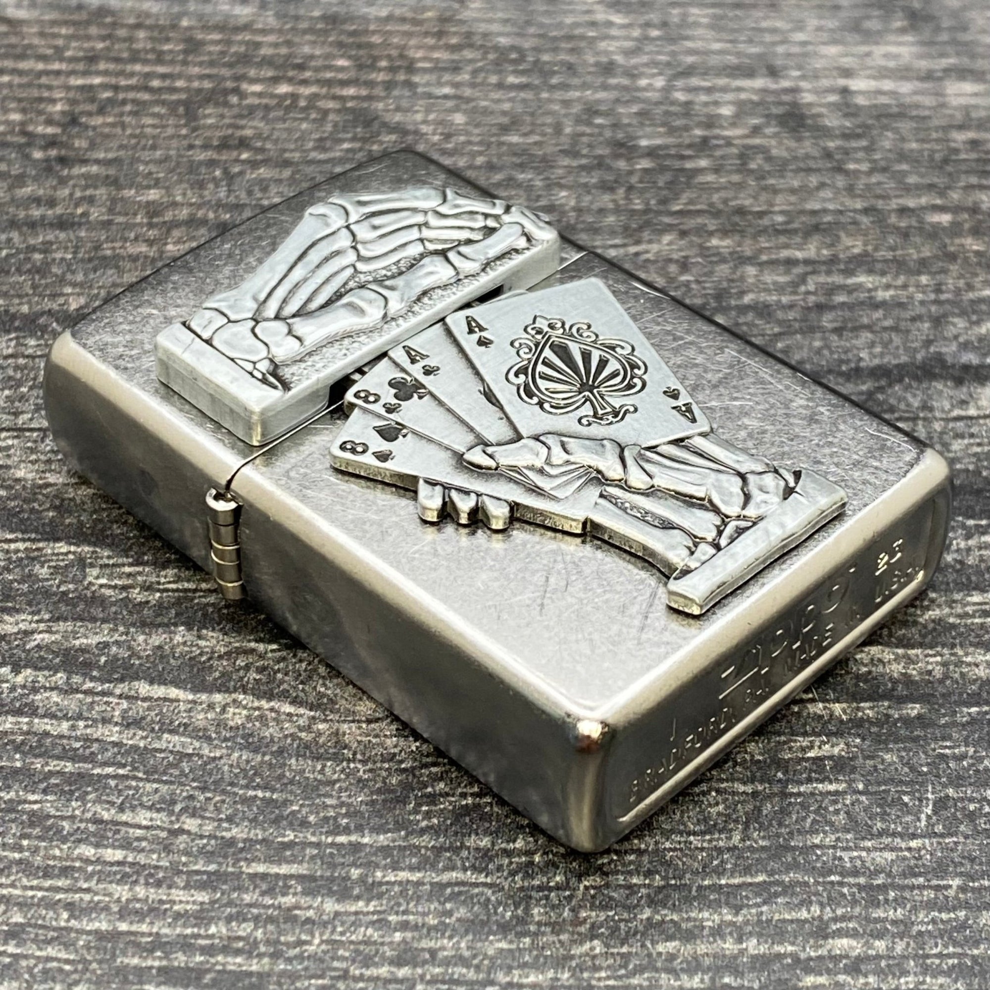 ZIPPO LIGHTER - Dead Man's Hand - Street Chrome - Riley's 66 LLC