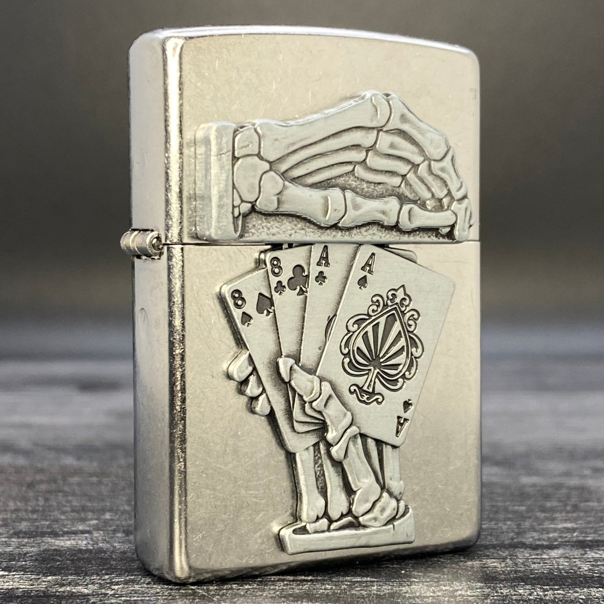 ZIPPO LIGHTER - Dead Man&#39;s Hand - Street Chrome - Riley&#39;s 66 LLC