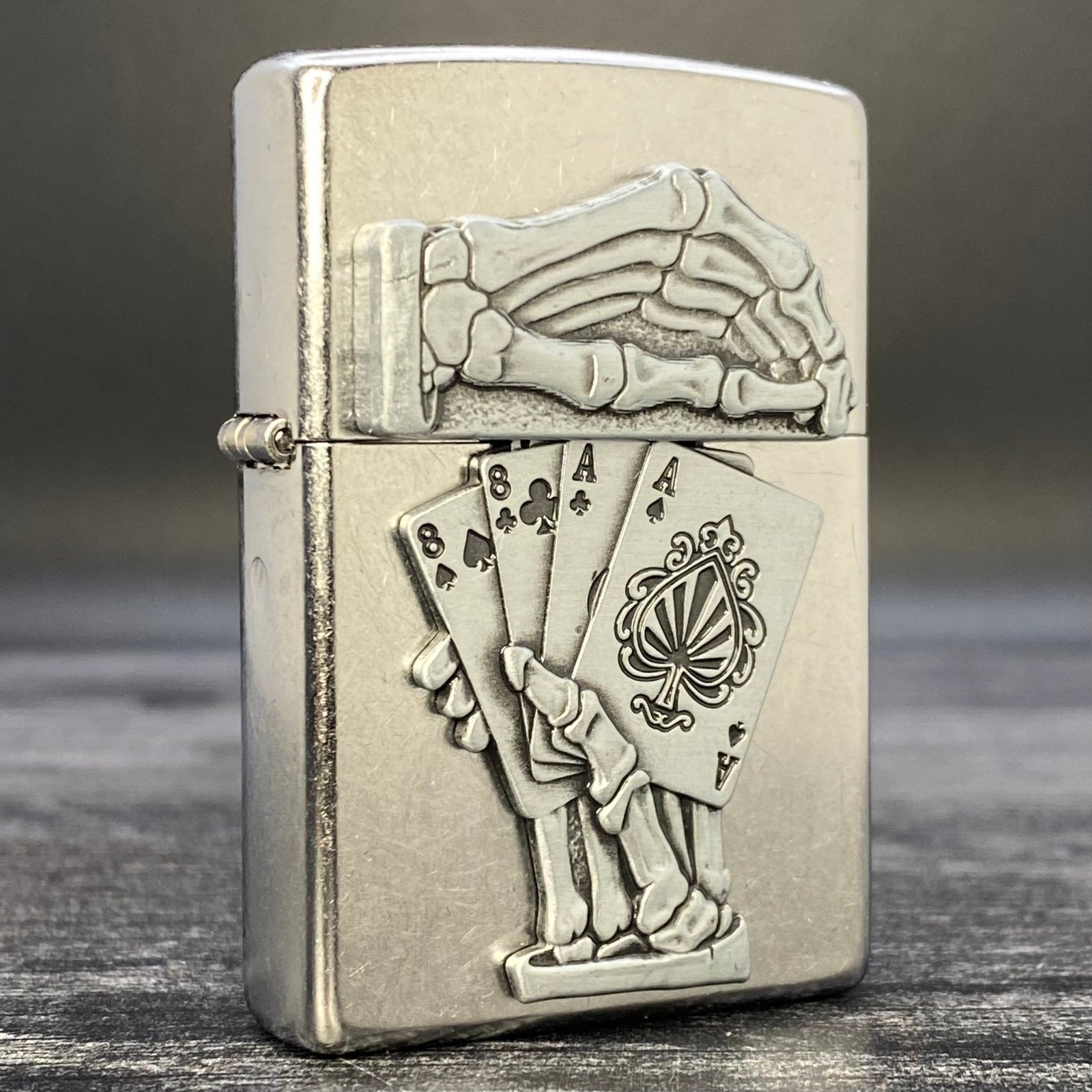 ZIPPO LIGHTER - Dead Man's Hand - Street Chrome - Riley's 66 LLC