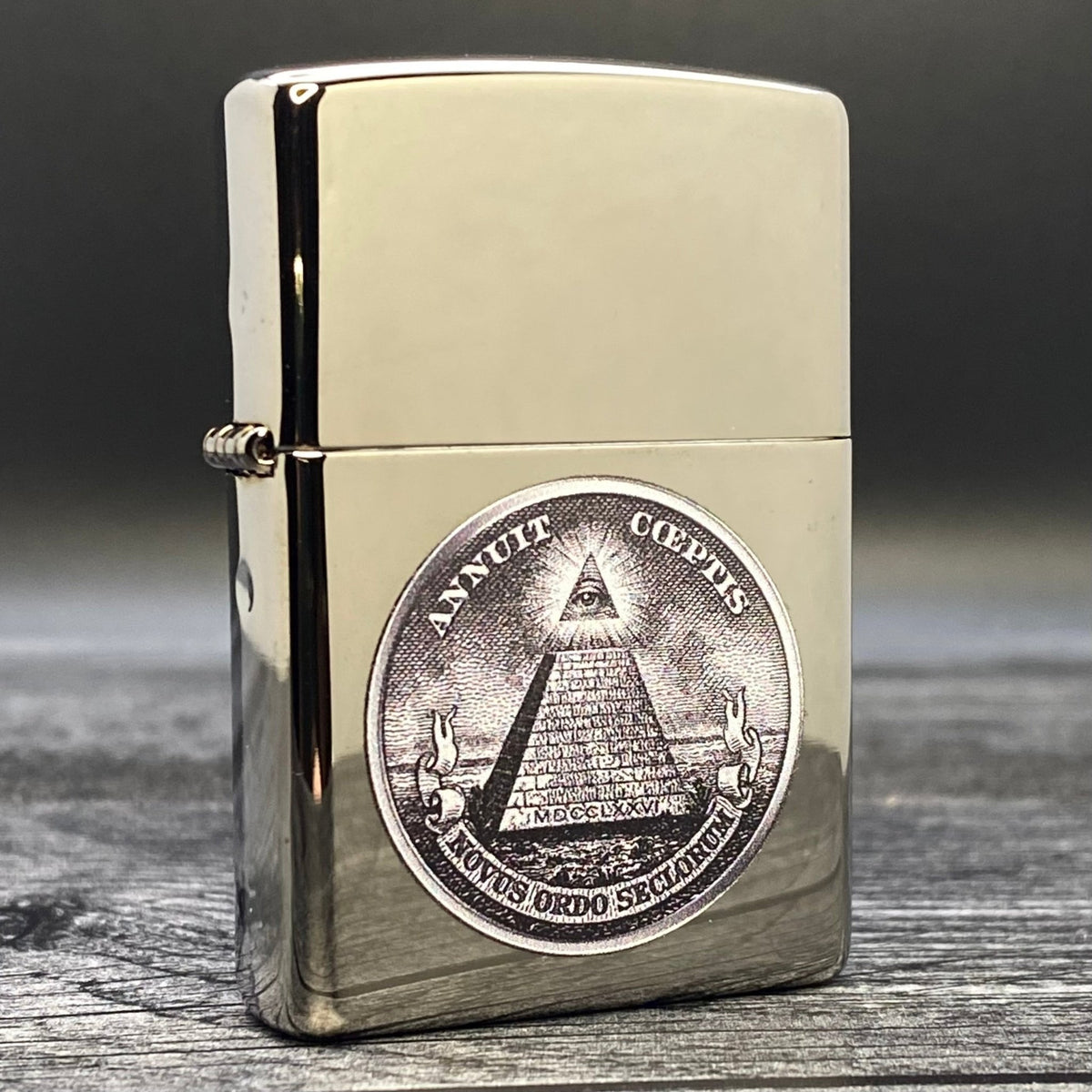 ZIPPO LIGHTER - Dollar Design - Black Ice® - Riley&#39;s 66 LLC